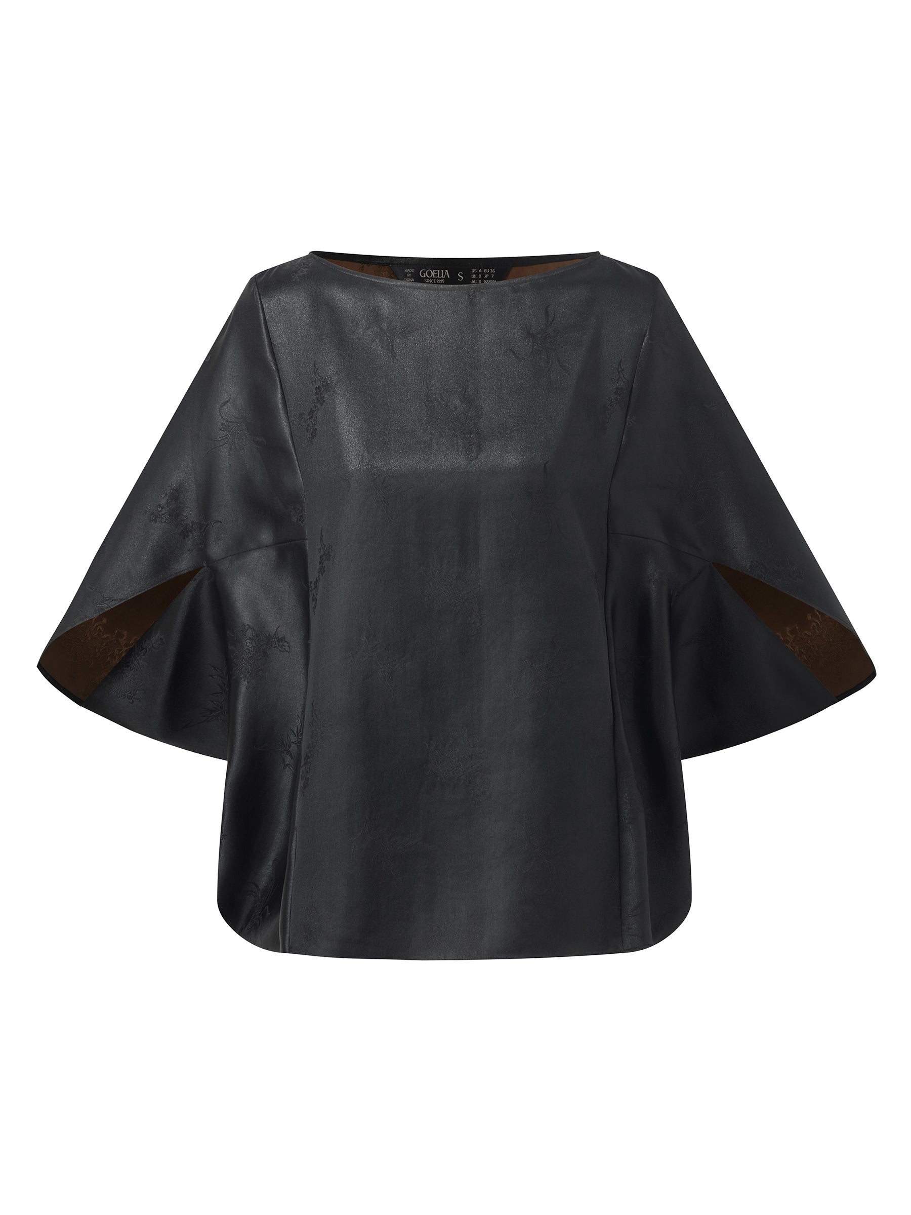 19MM Xiang Yun Silk Jacquard Boat Neck Women Cape Blouse