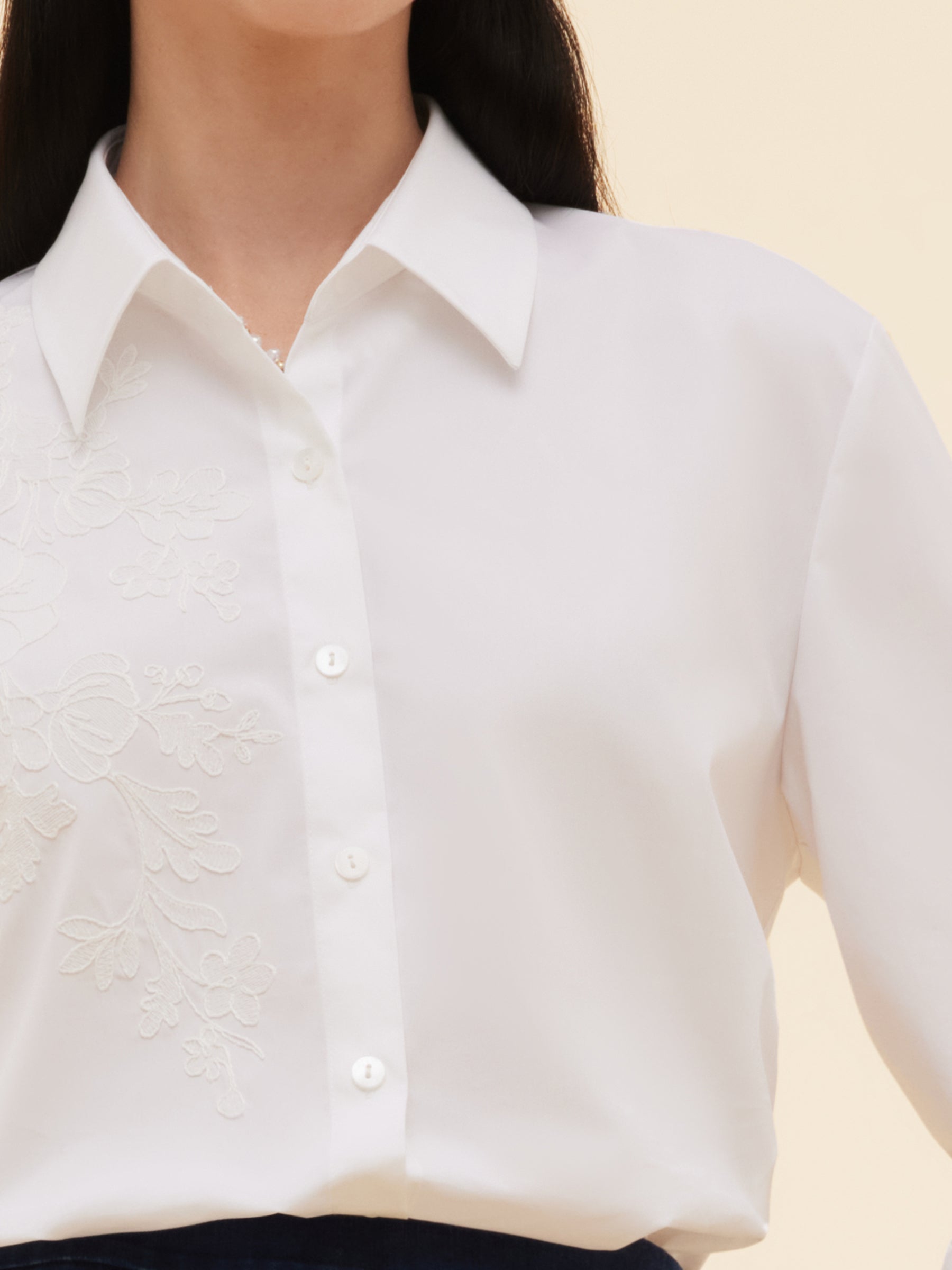 Embroidered Women Long Sleeve Shirt
