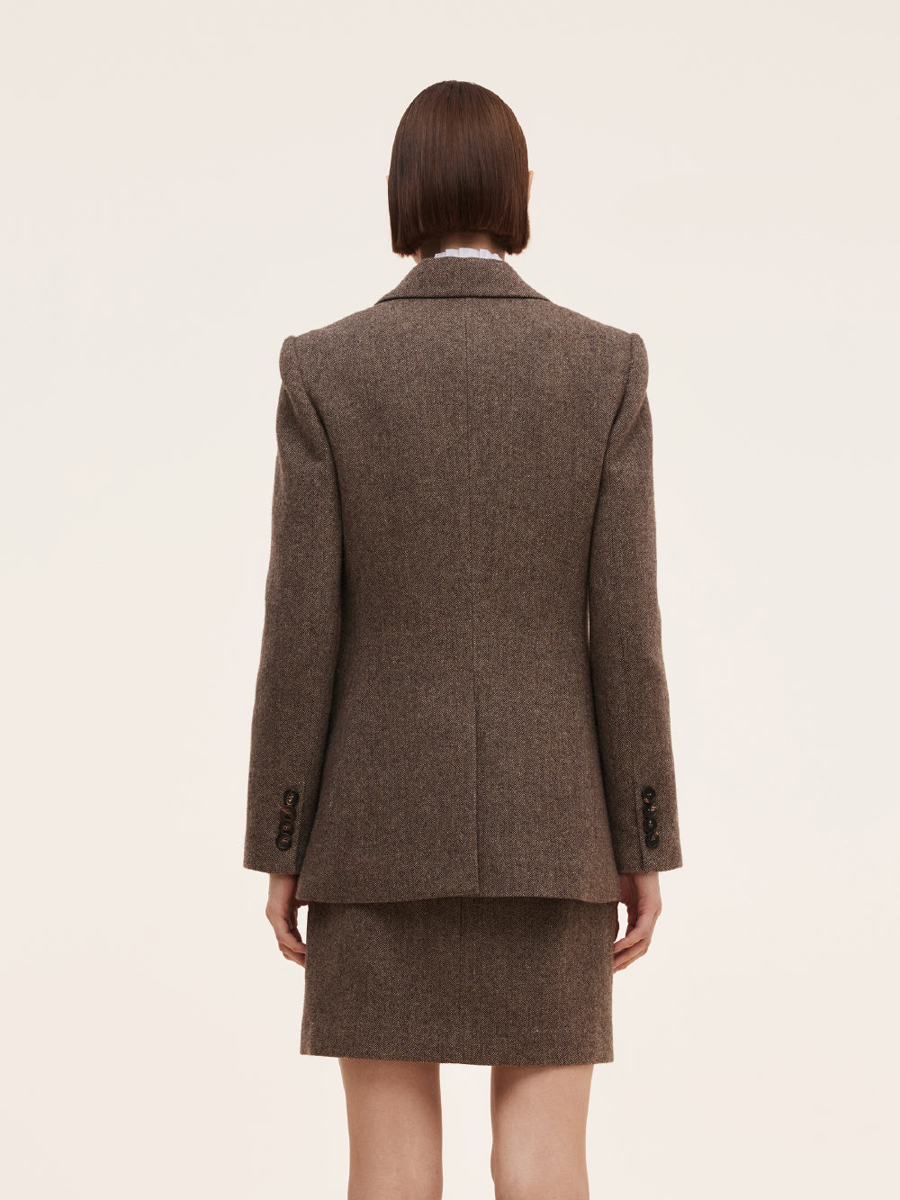 100% Washable Wool Gathered Waist Women Blazer