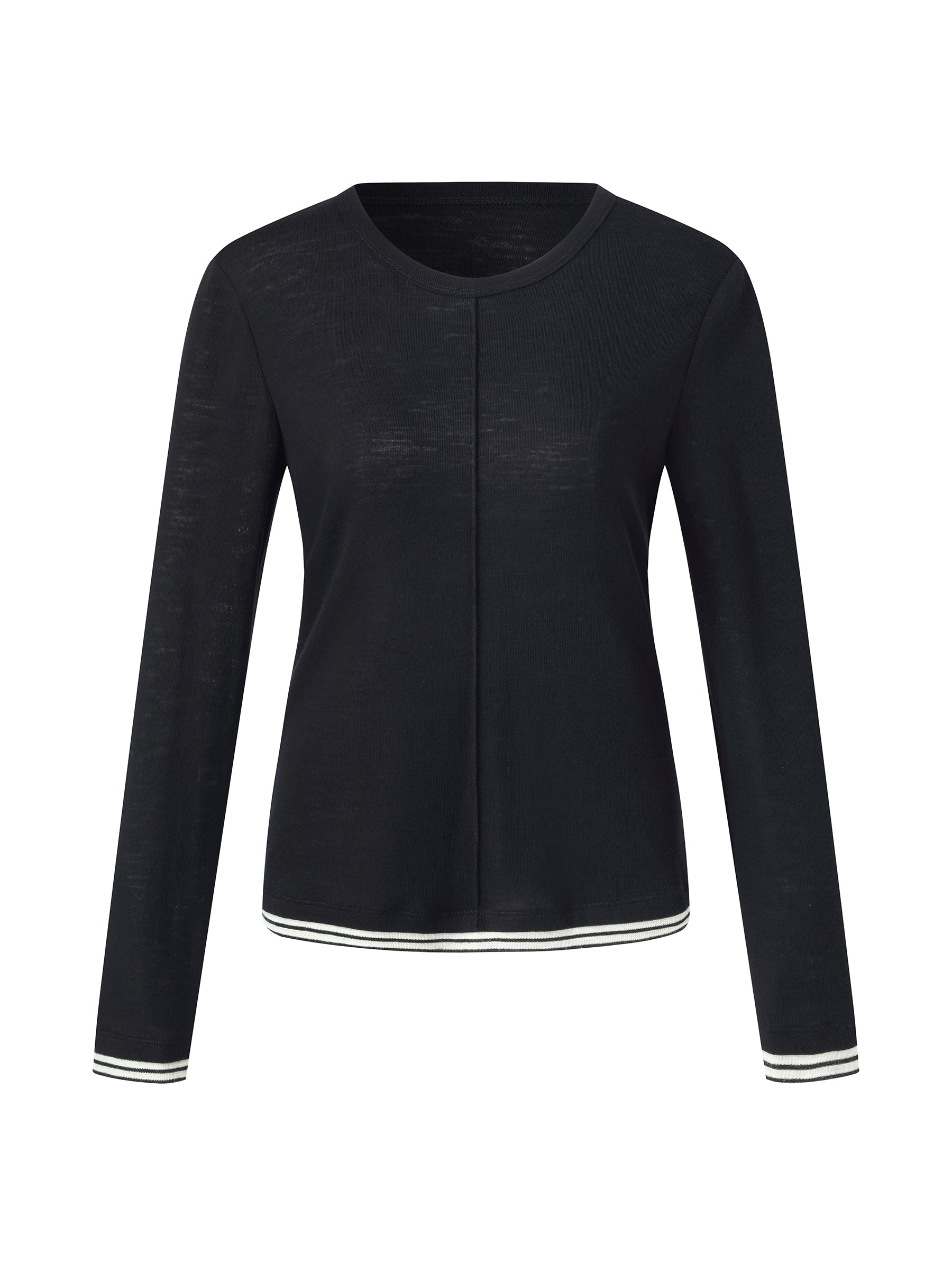 100% Wool Faux Two-Piece Women Knit Top