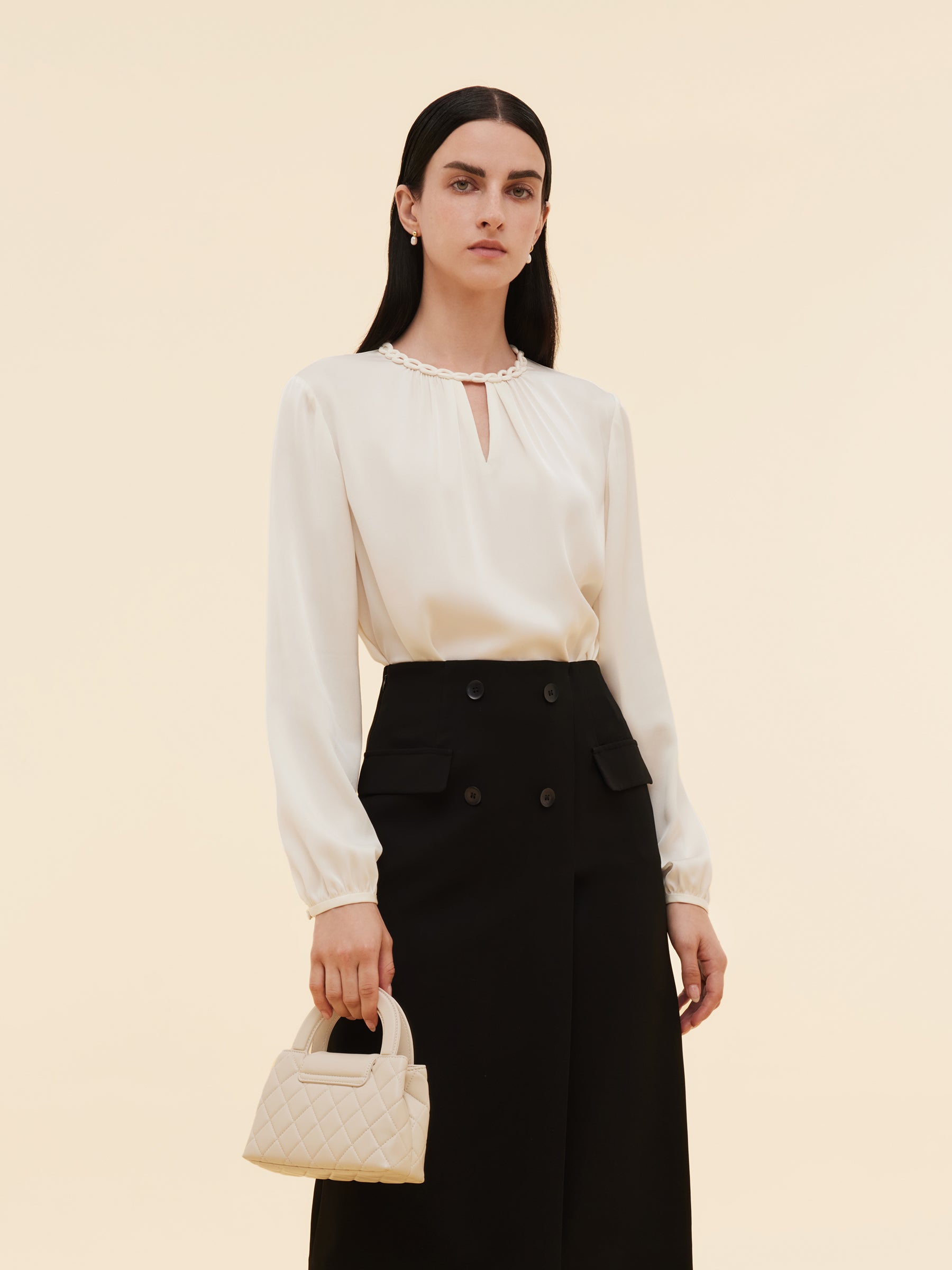 22MM Mulberry Silk Women Round Neck Blouse