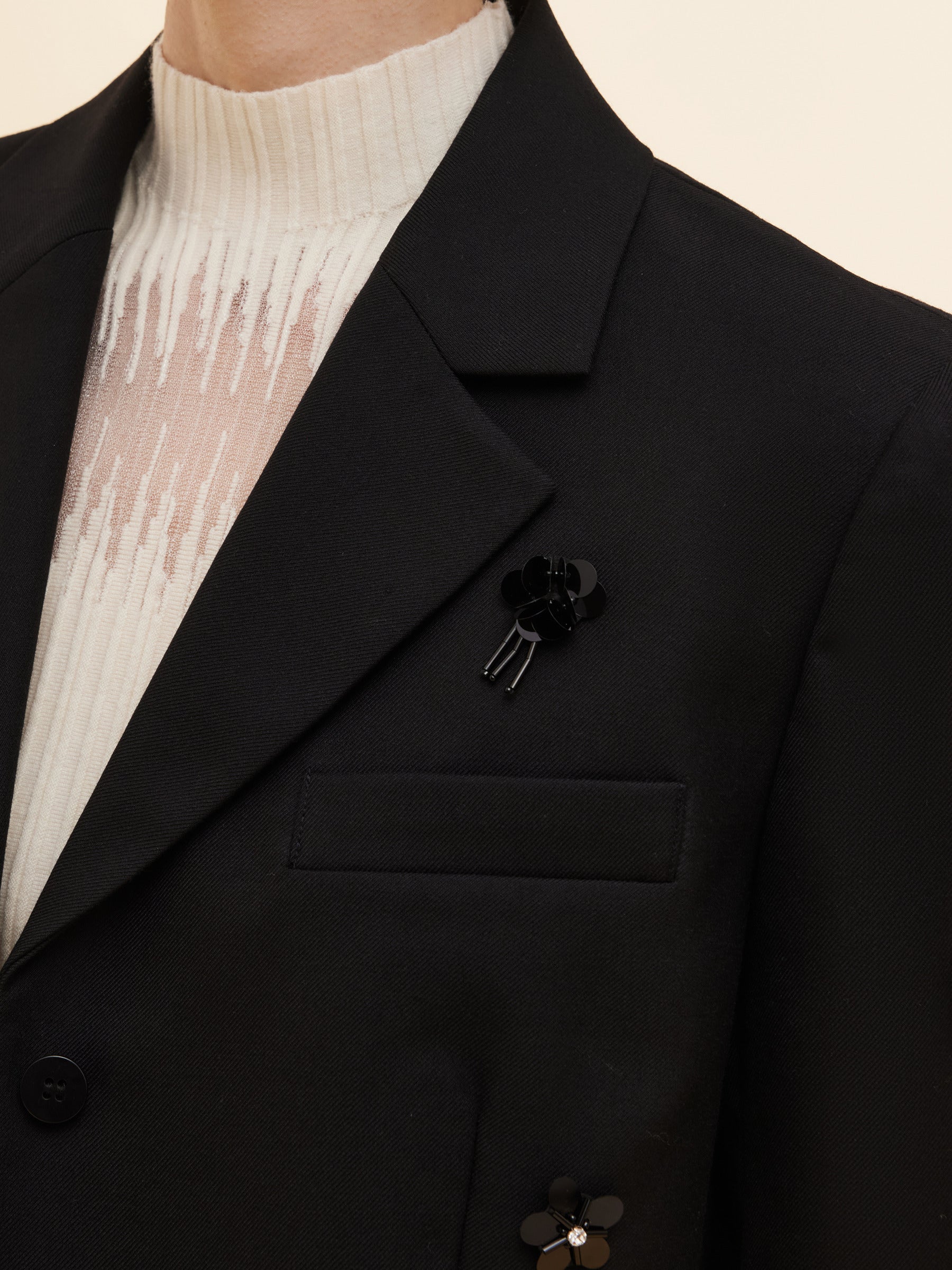 100% Worsted Wool Beaded Women Blazer