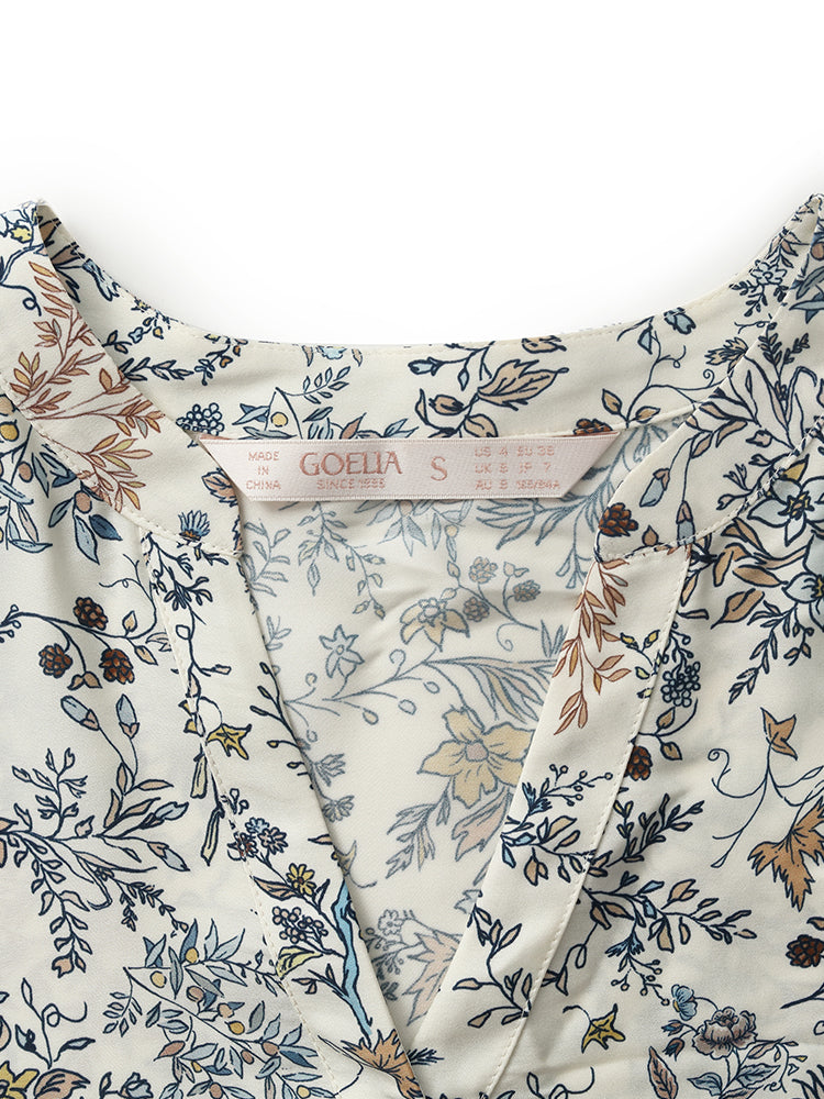 19 Momme Mulberry Silk Print Women Mini Dress With Scrunchie