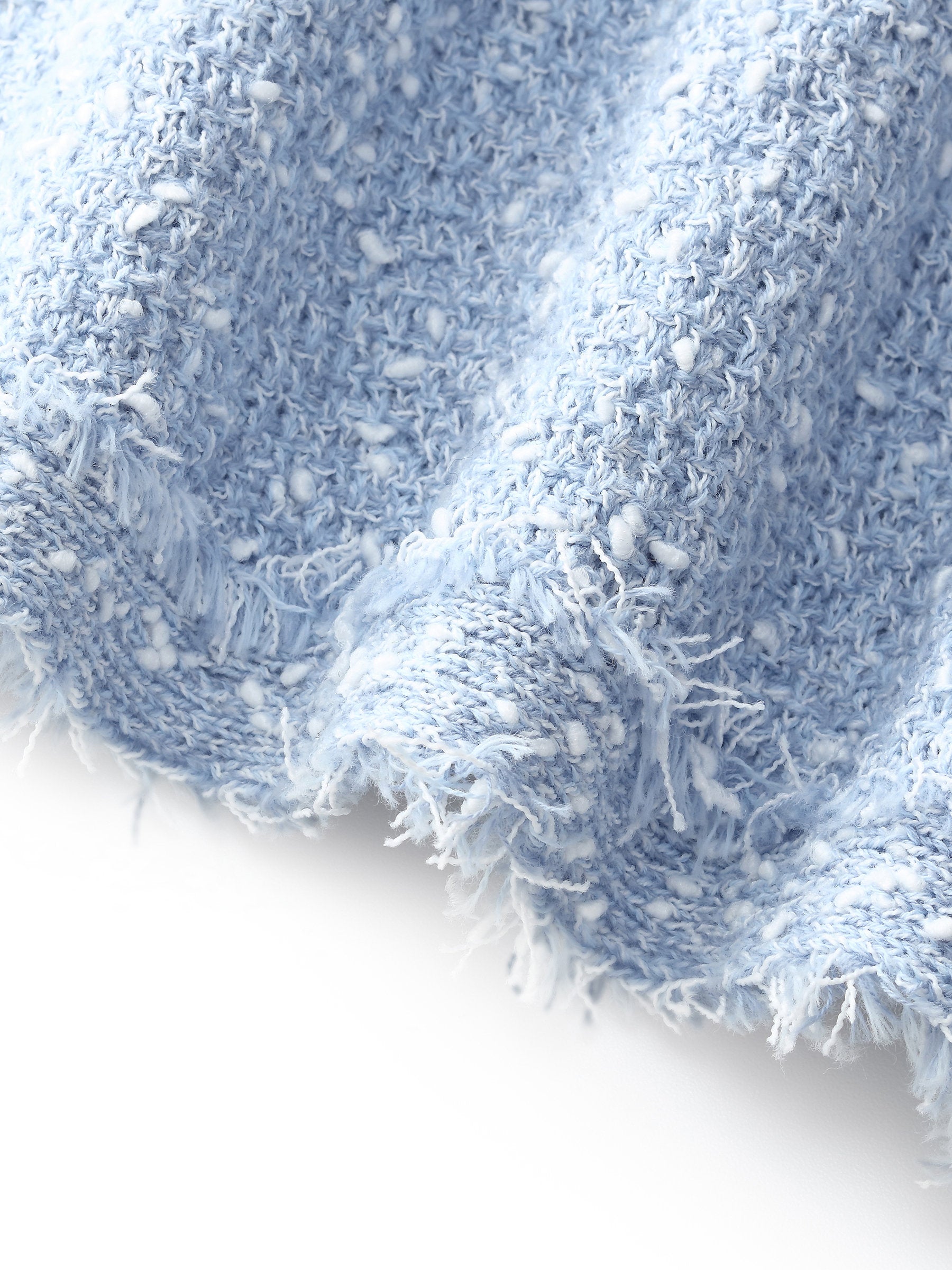 Frayed Edge Sleeveless Women Knit Mini Dress