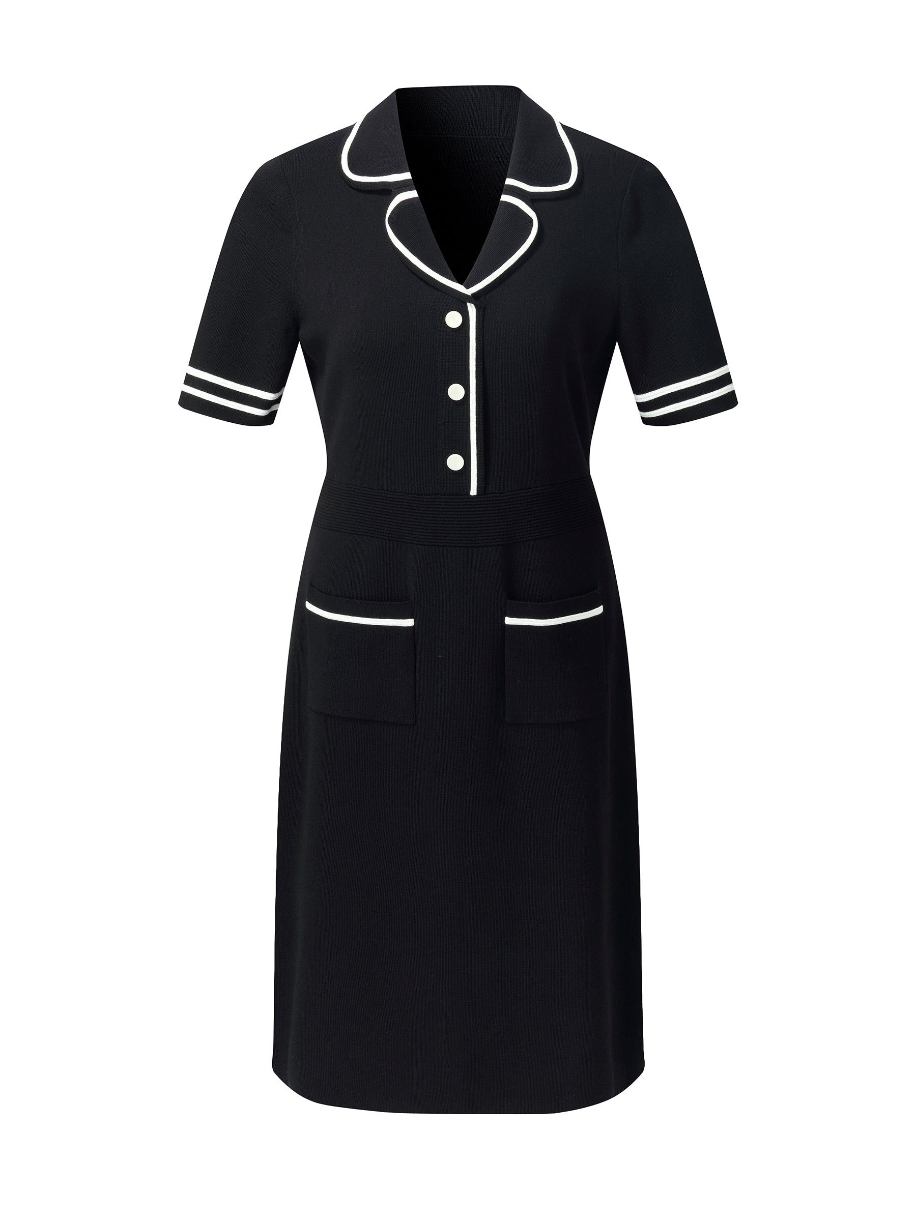 Lyocell Blend Contrast Trim Women Knit Mini Dress