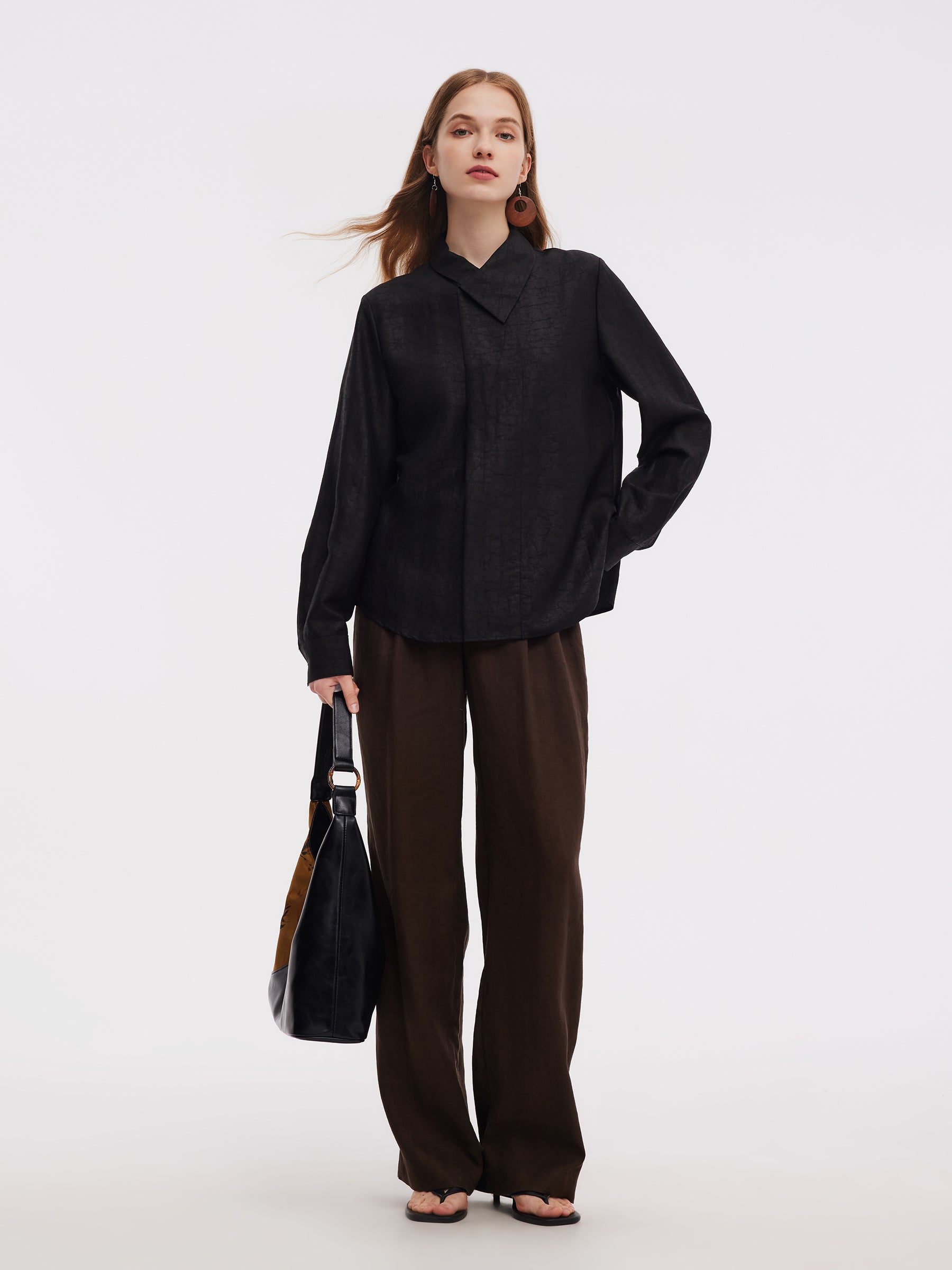 18MM Xiang Yun Silk Cross Front Collar Women Blouse