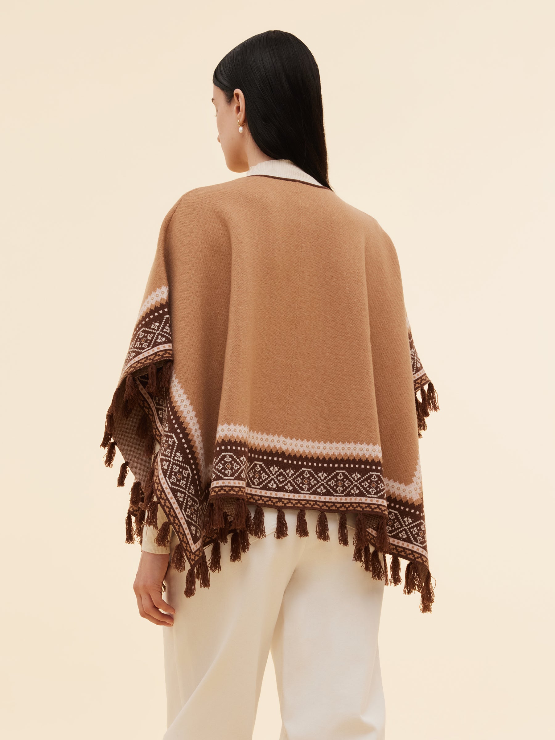 Pre-Order Loose Fringe Women Poncho Sweater