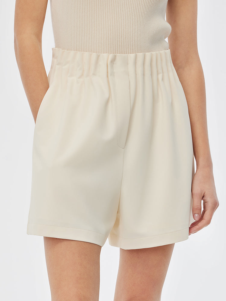 Stretch Elastic Waist A-Line Women Shorts