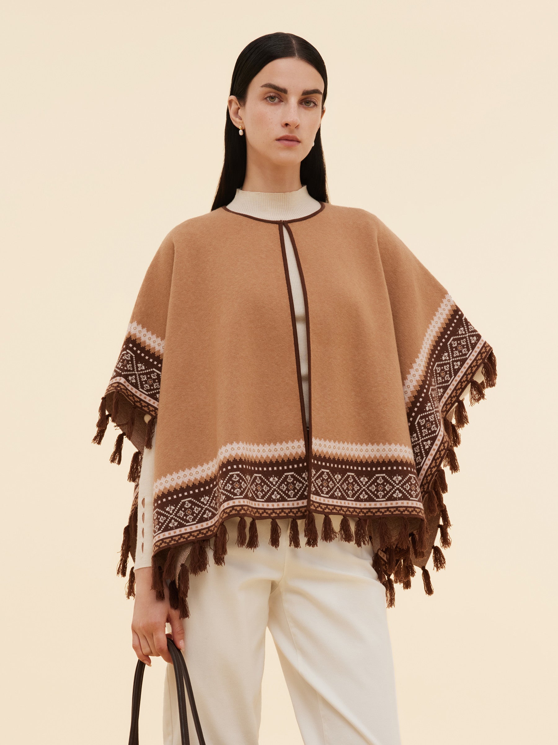 Pre-Order Loose Fringe Women Poncho Sweater
