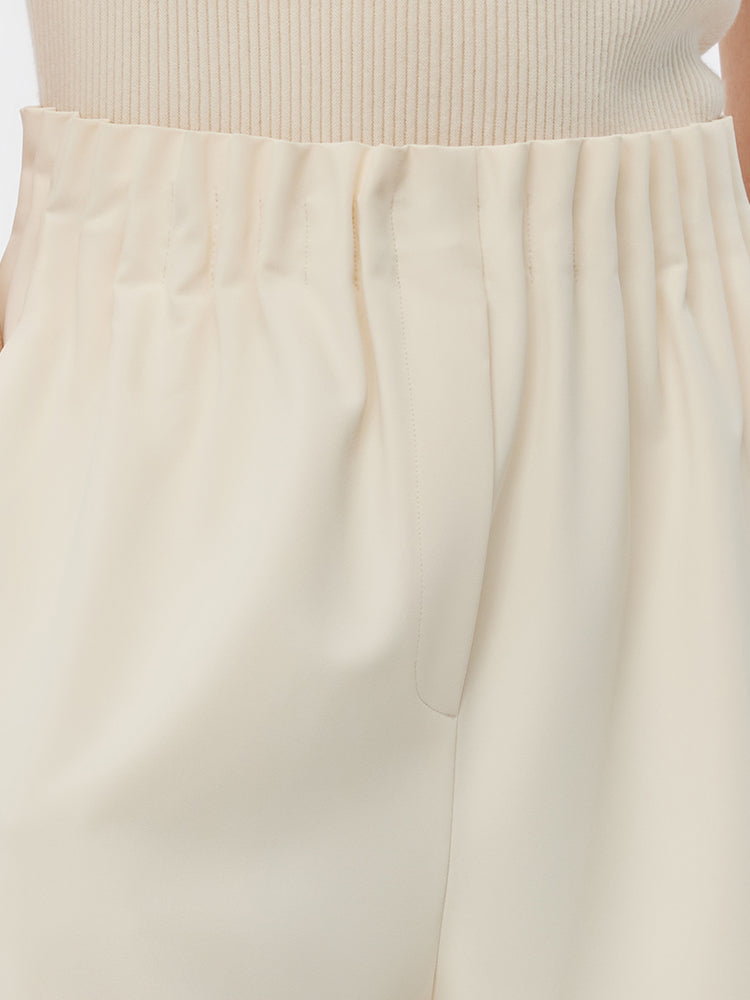 Stretch Elastic Waist A-Line Women Shorts