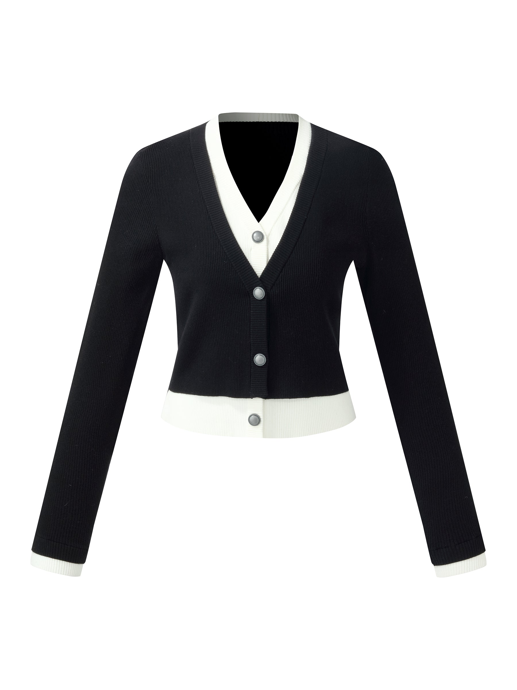 Lyocell Blend Faux Two-Piece Women Knit Top