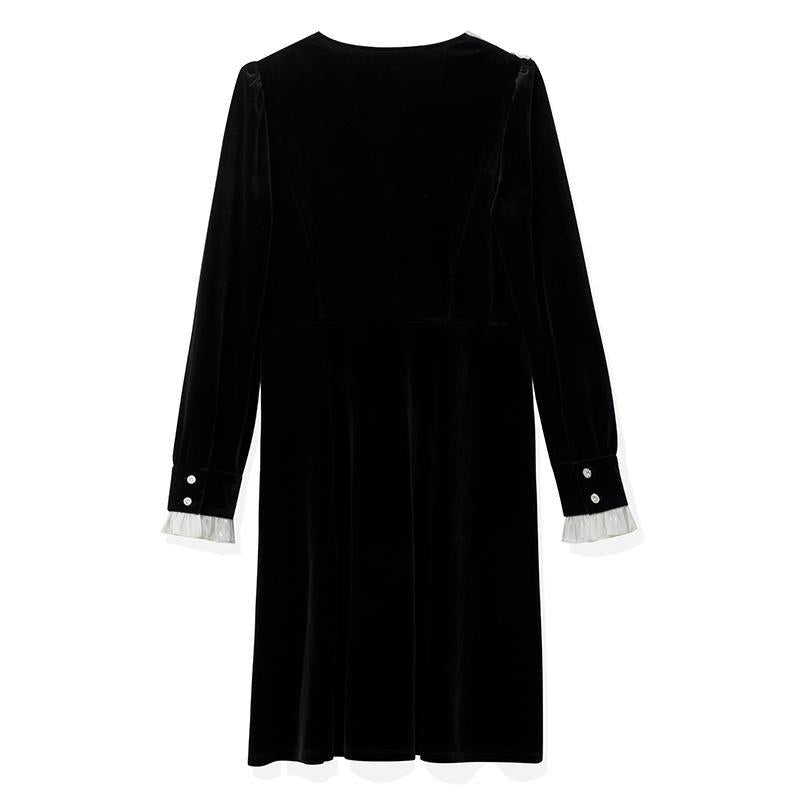 Velvet Patchwork Mini Dress