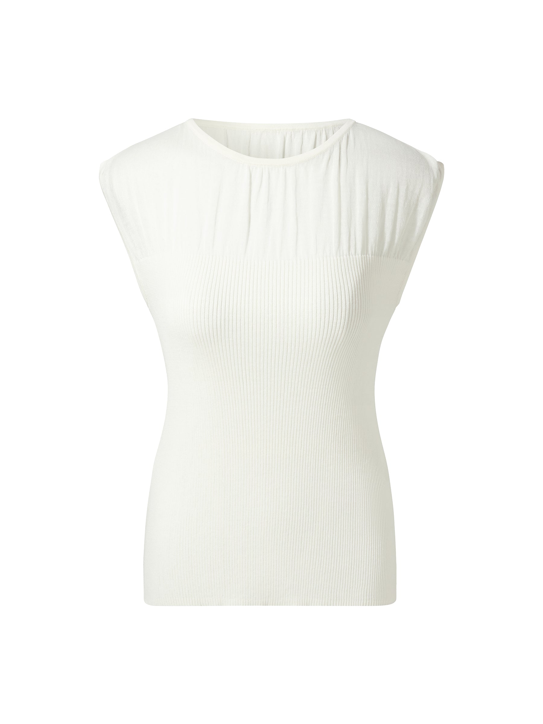 Round Neck Women Patchwork Knit Tank Top