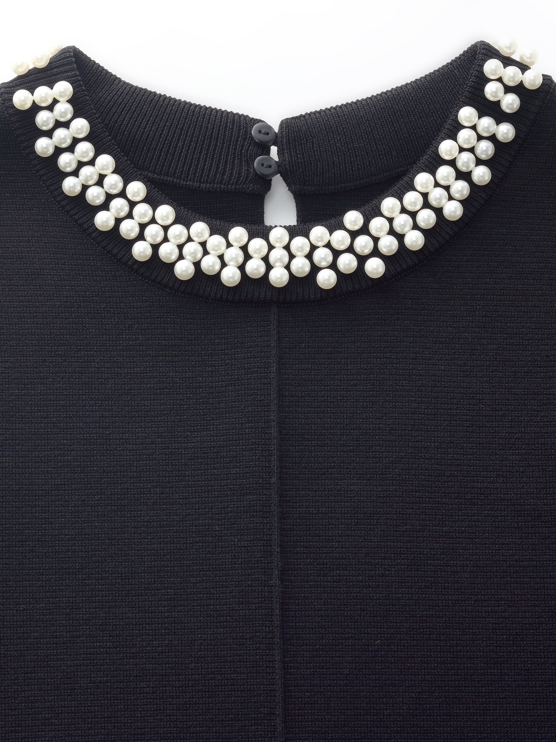 Tencel Blend Beaded Neck Women Sleeveless Knit Mini Dress