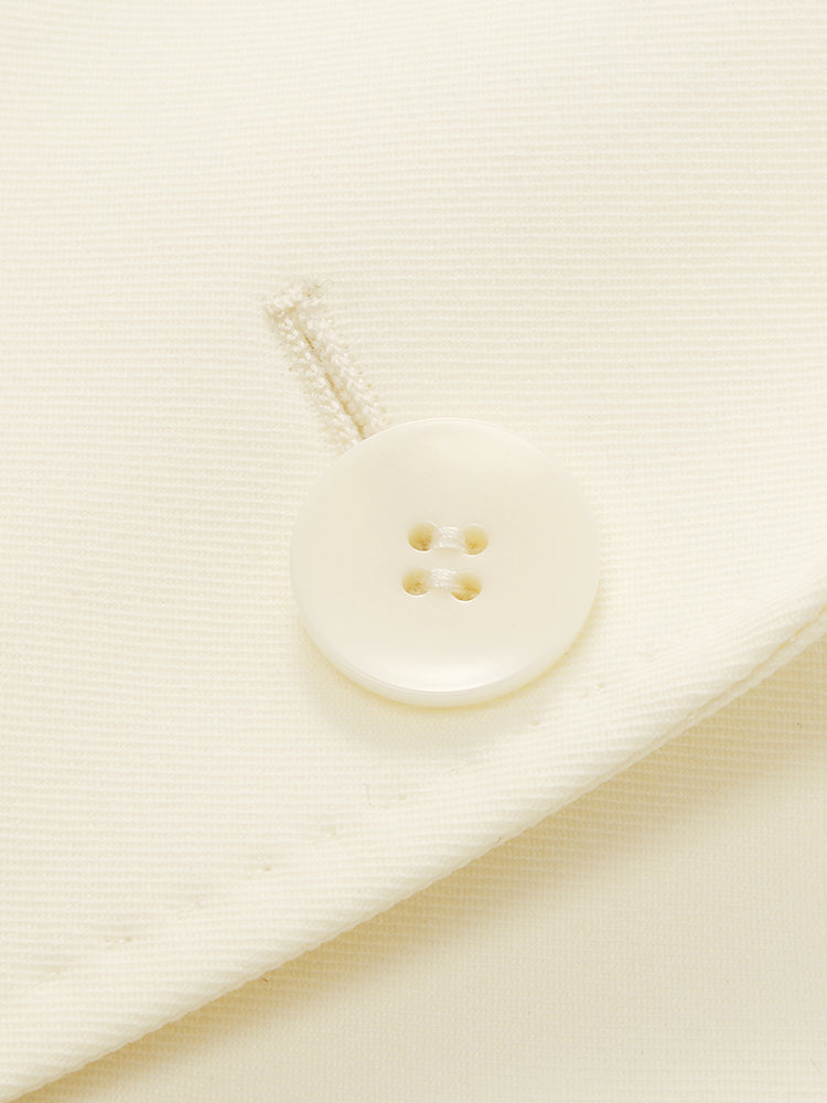 Worsted Wool Lapel Women Crop Blazer