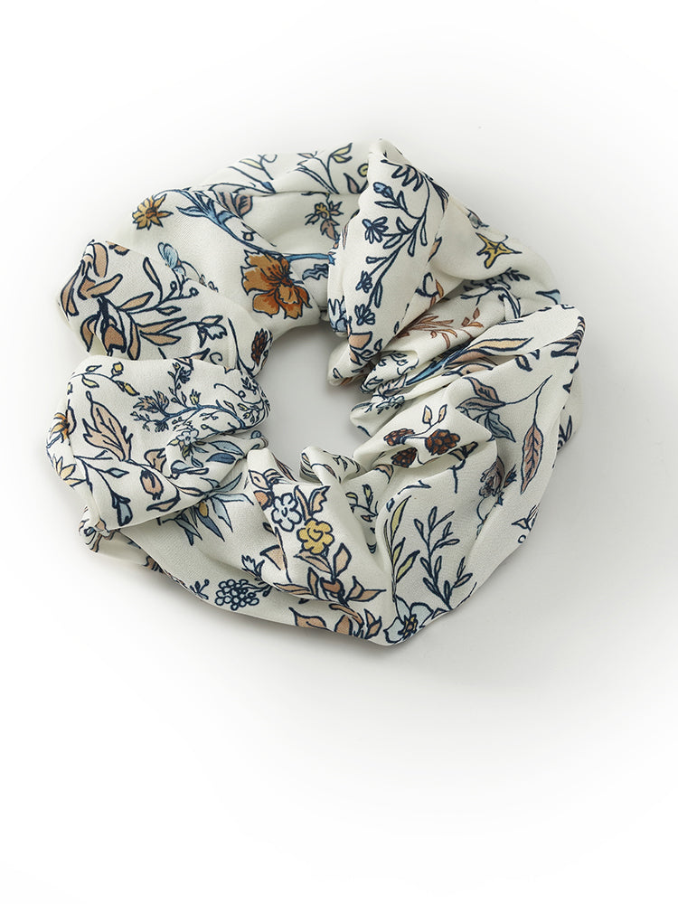 19 Momme Mulberry Silk Print Women Mini Dress With Scrunchie