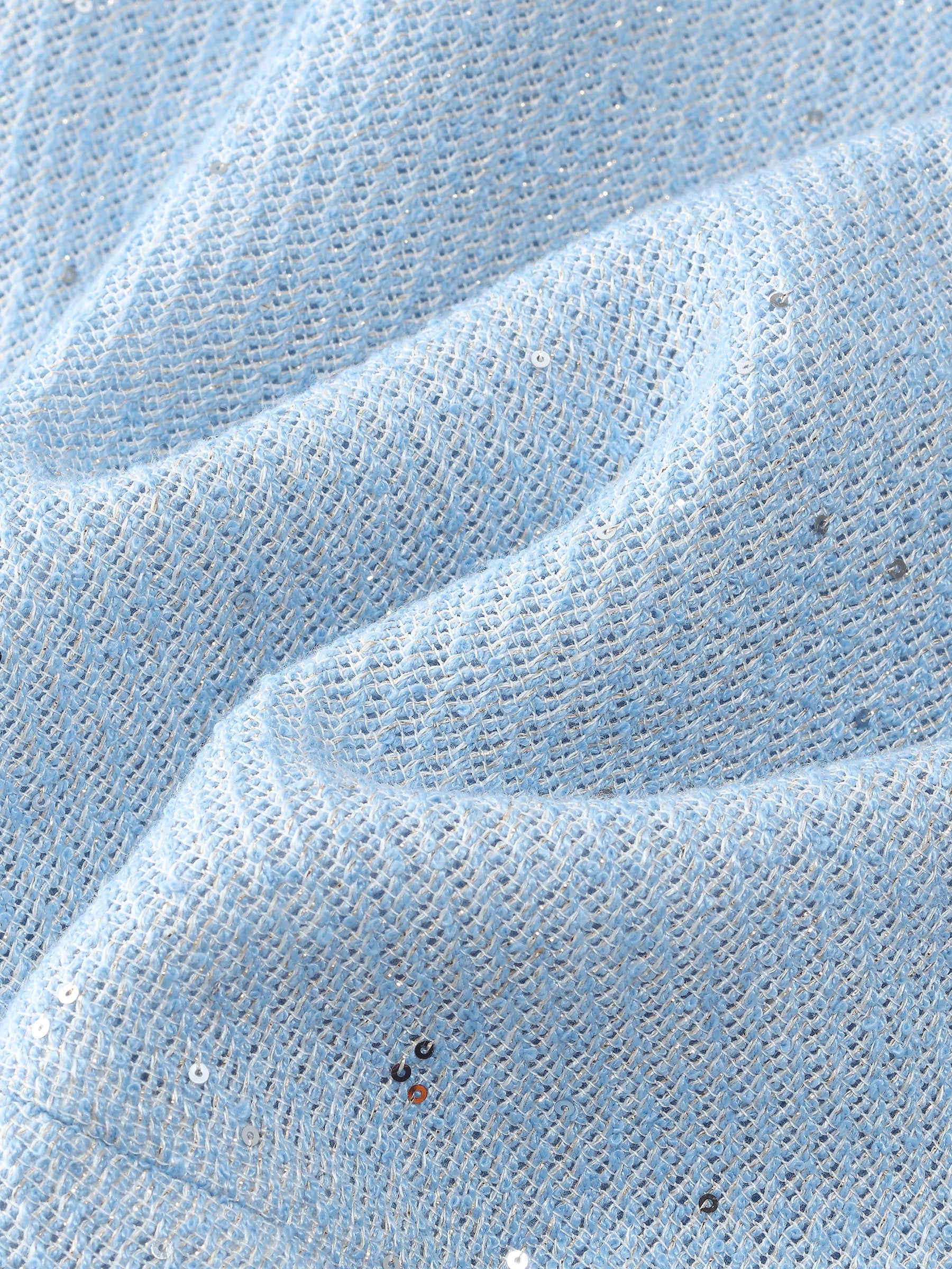 Acetate Blend Tweed Sequins Women Mini Dress