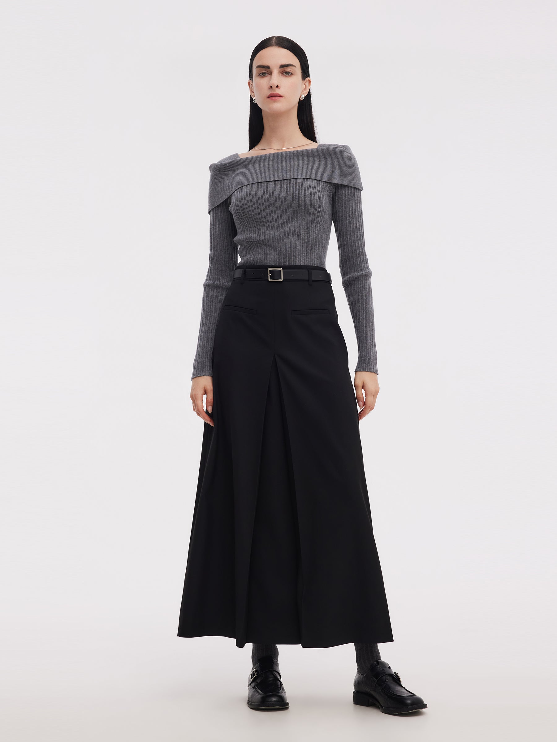 Lyocell Blend Boat Neck Women Knit Top