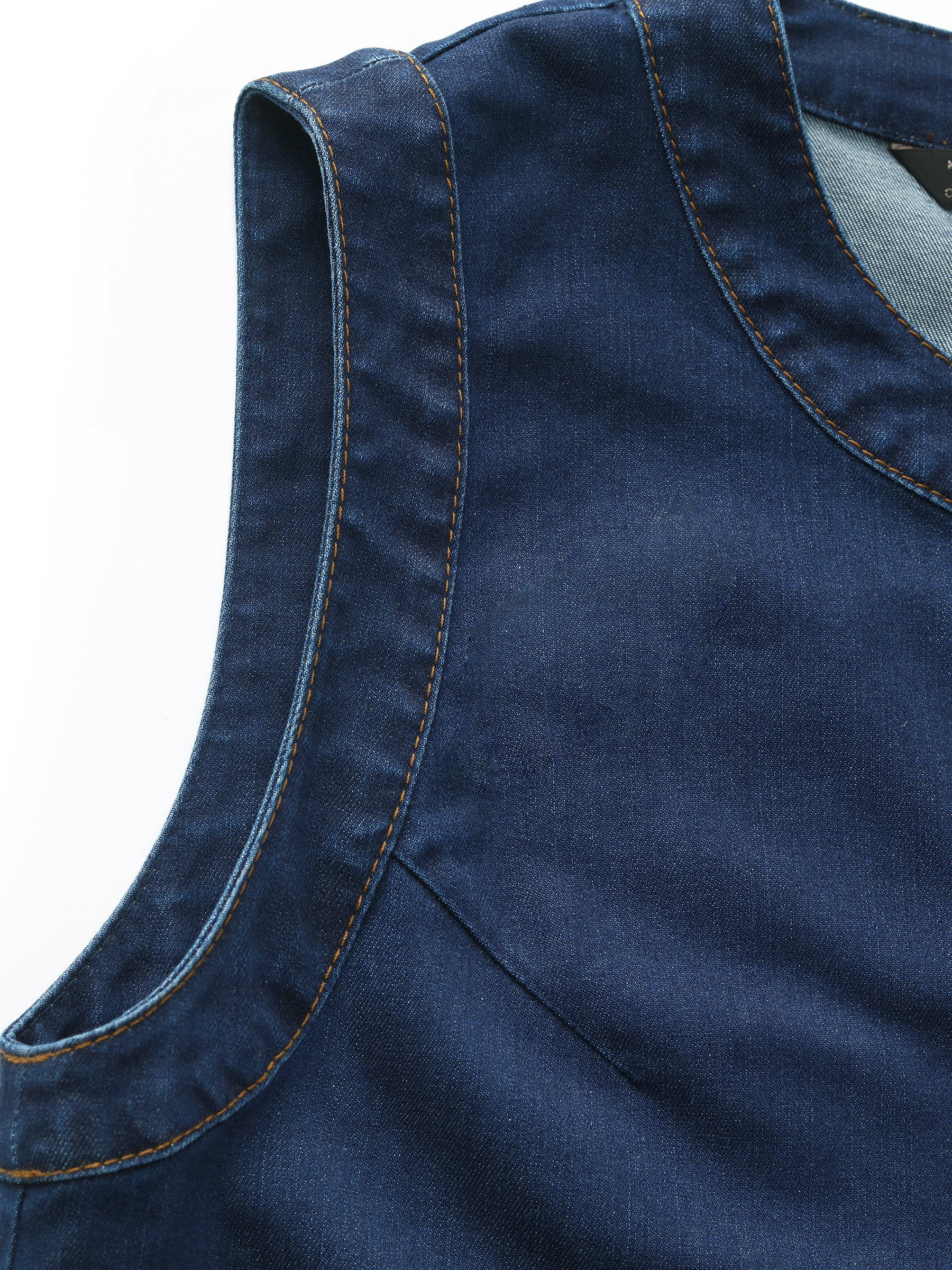 Denim Stretch Front Button Women Mini Dress