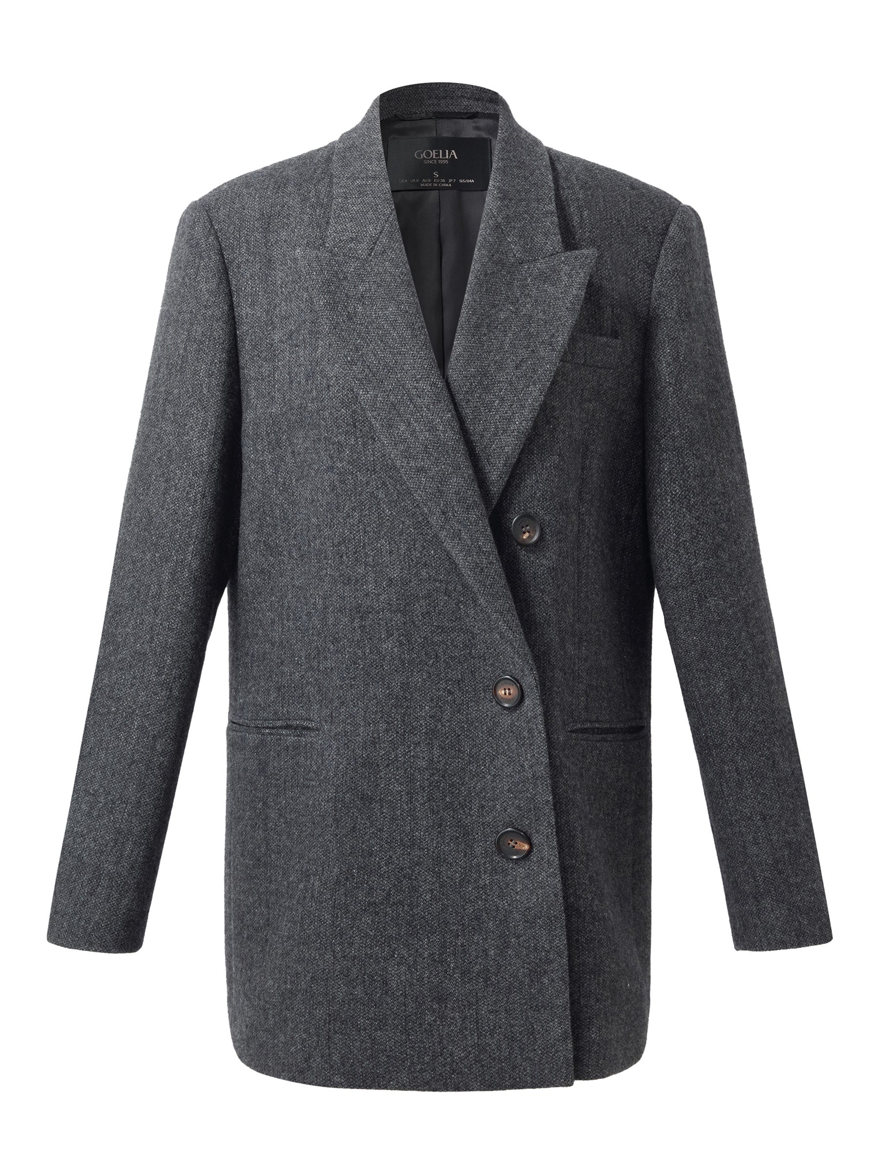 100% Washable Wool Notched Collar Women Blazer