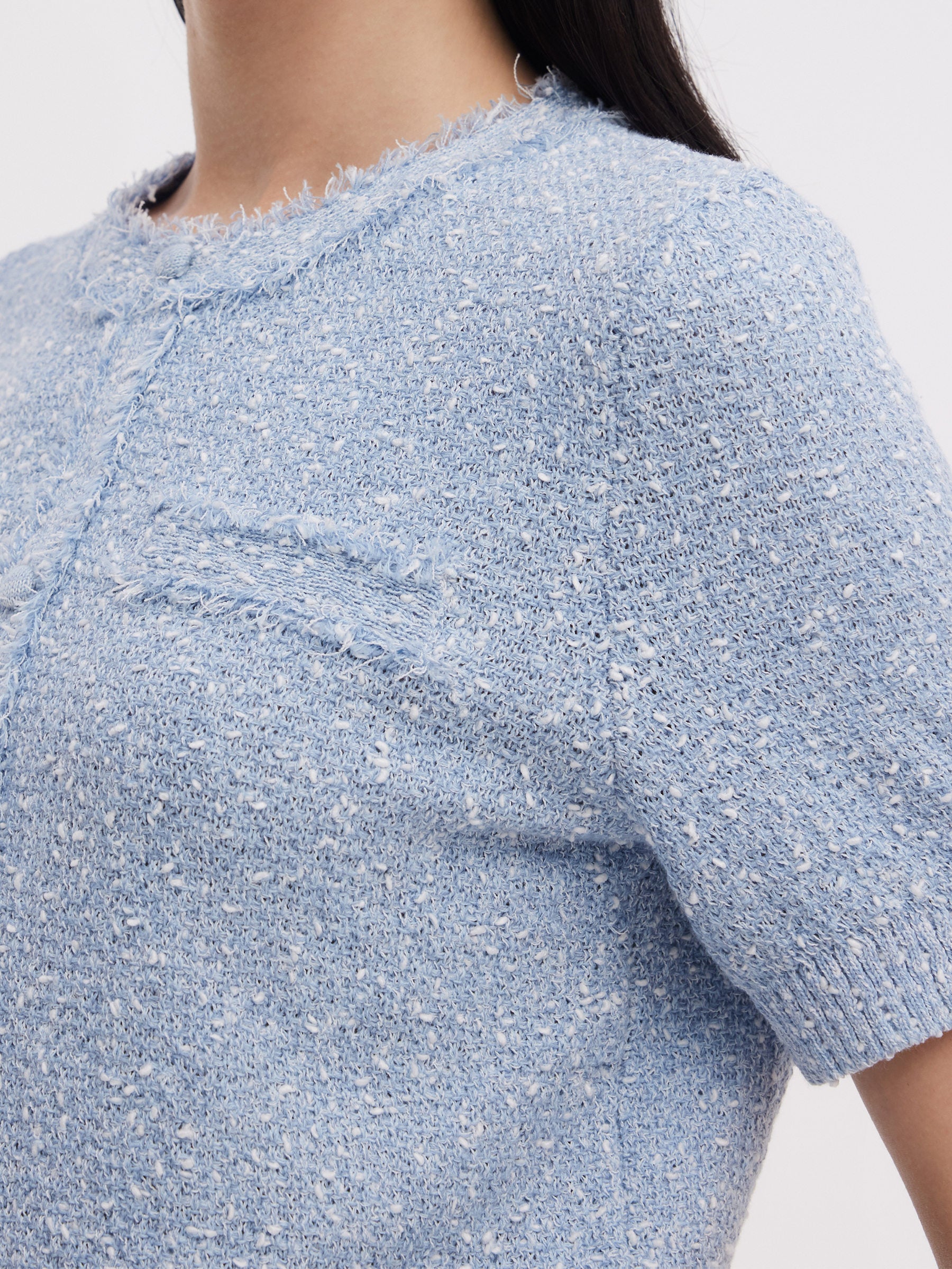 Frayed Edge Women Knit Top