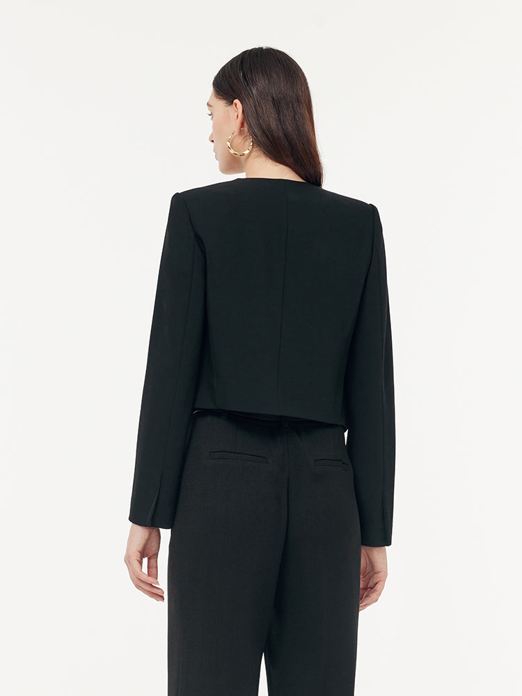 Wool Double Layer Women Blazer