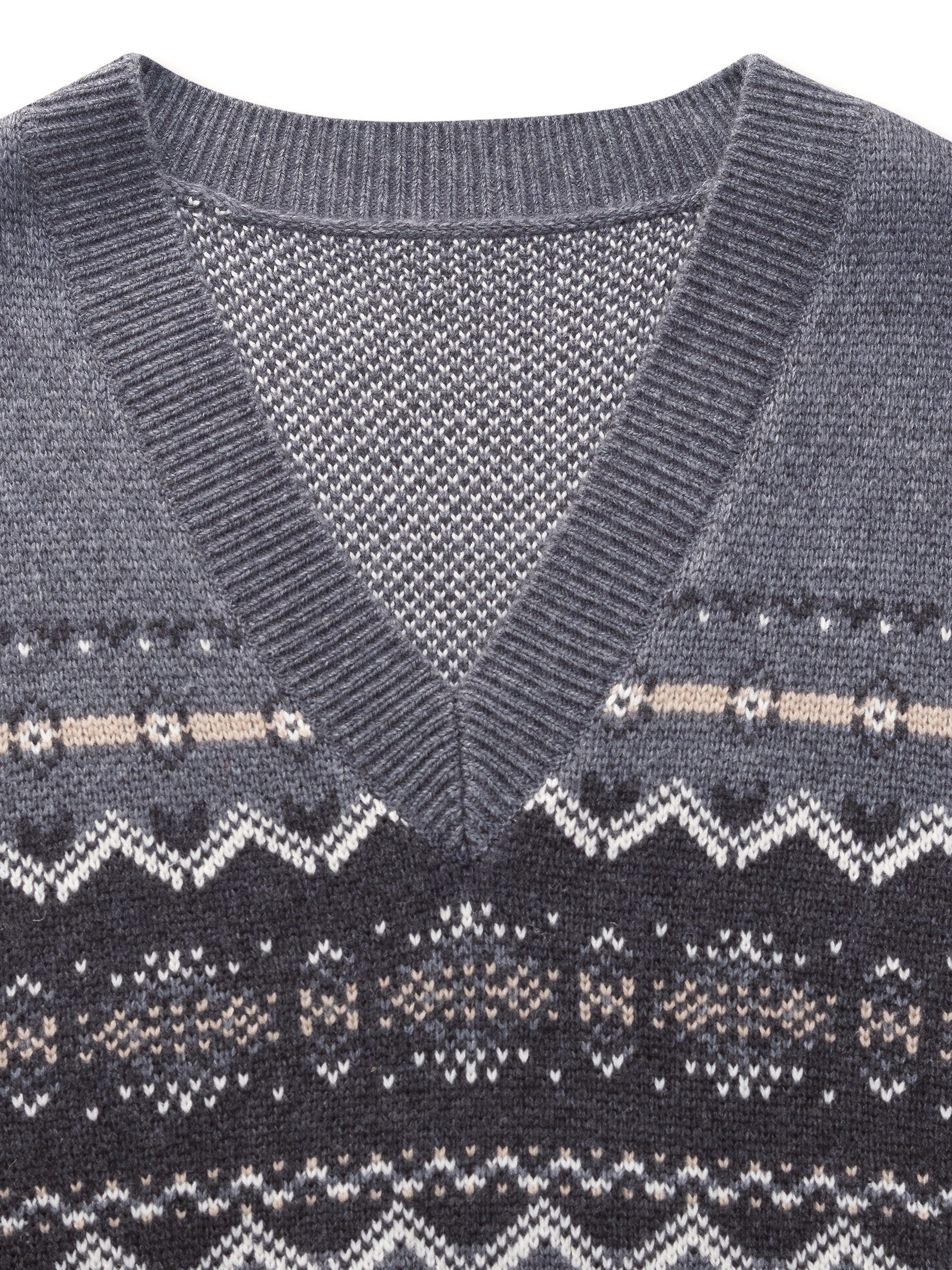 Wool Blend Jacquard V-Neck Women Knit Vest