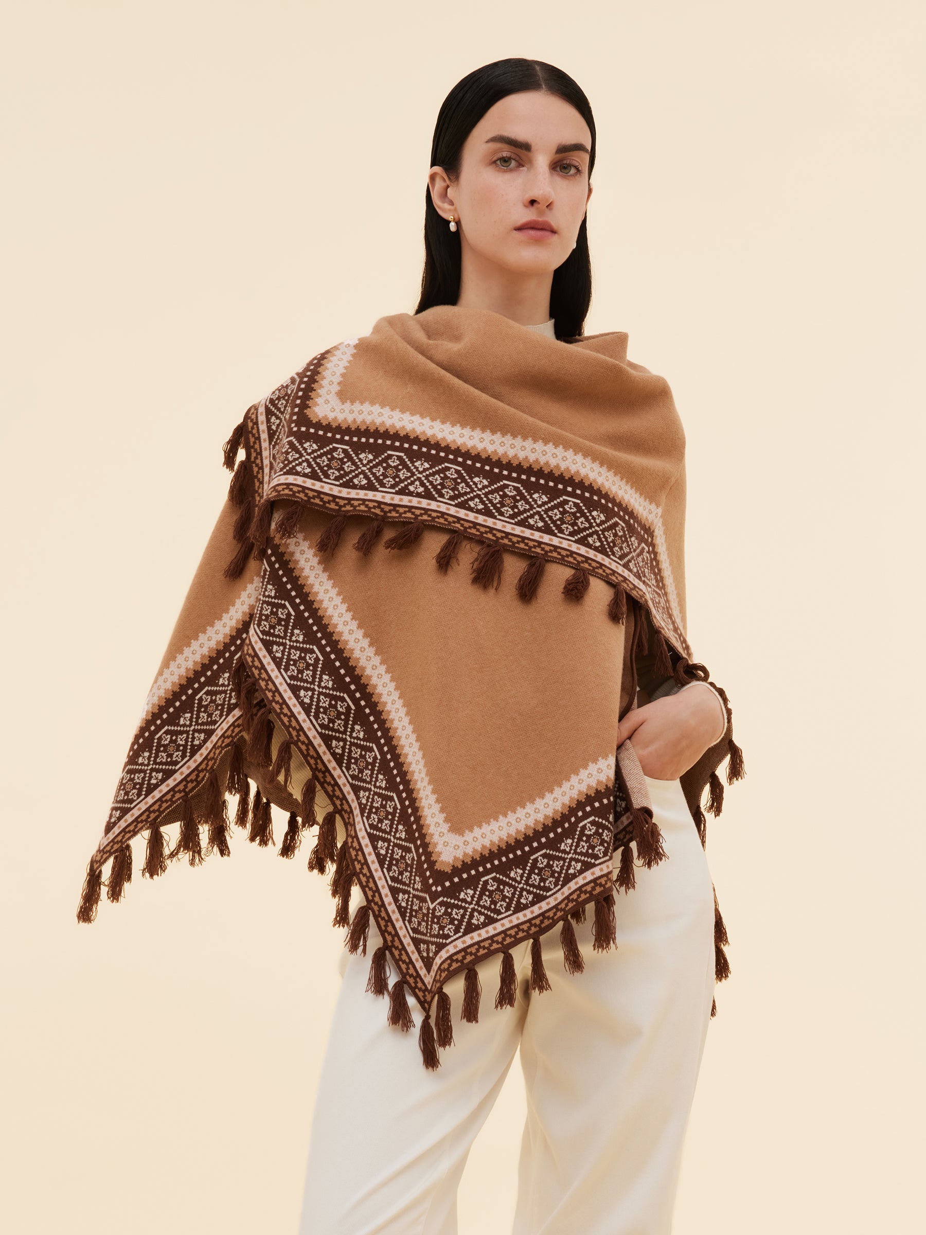 Pre-Order Loose Fringe Women Poncho Sweater