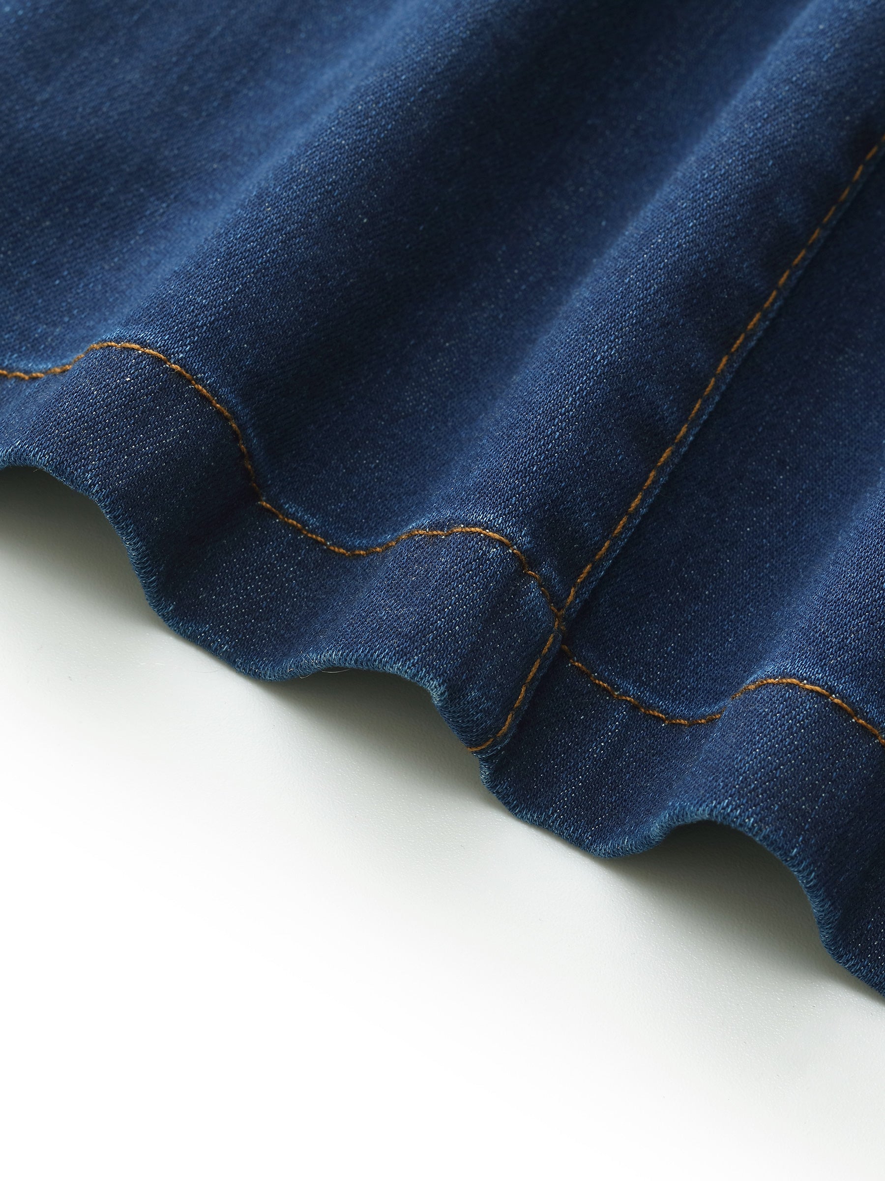 Denim Stretch Front Button Women Mini Dress