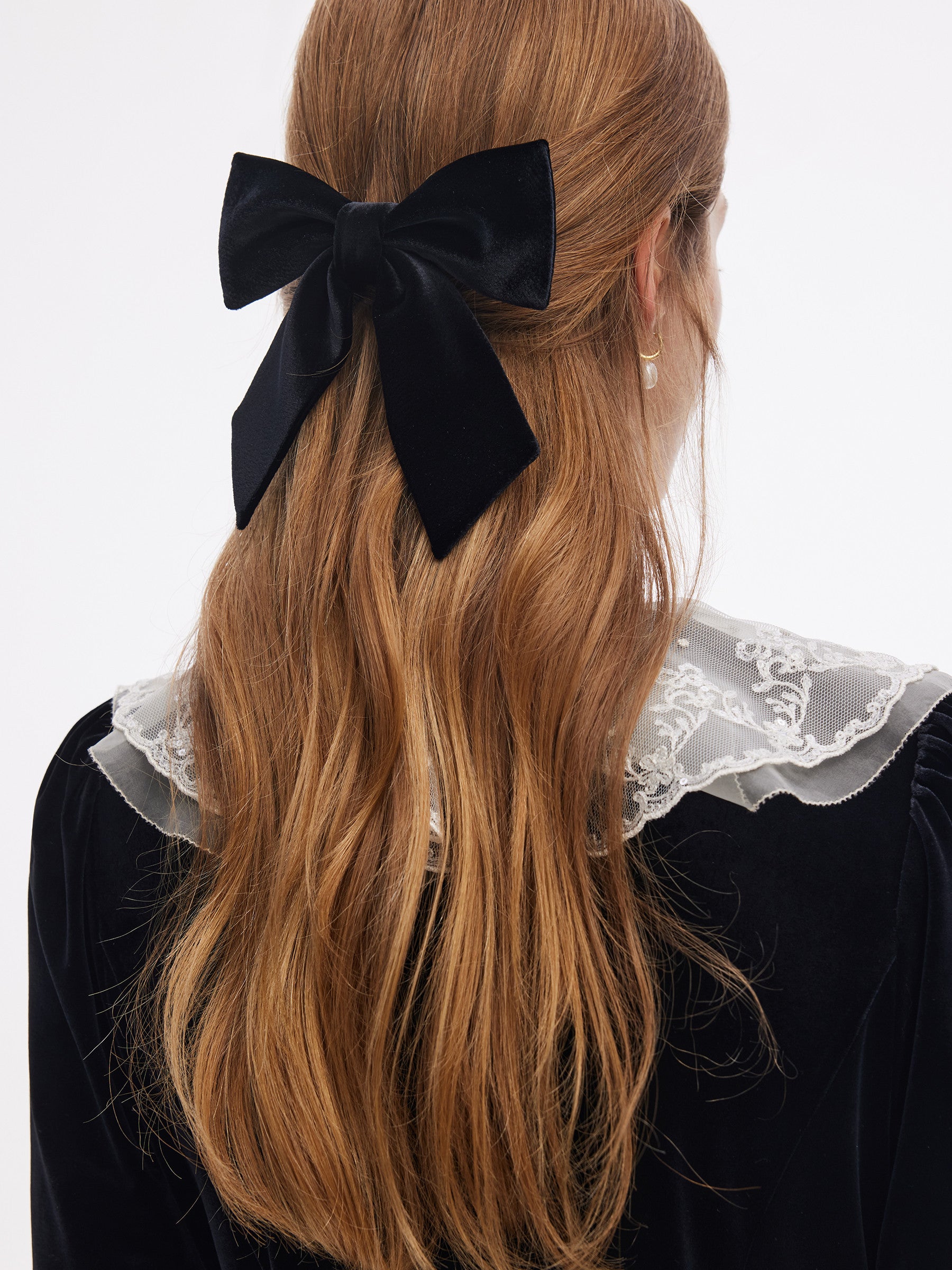 Velvet Patchwork Embroidered Collar Women Mini Dress