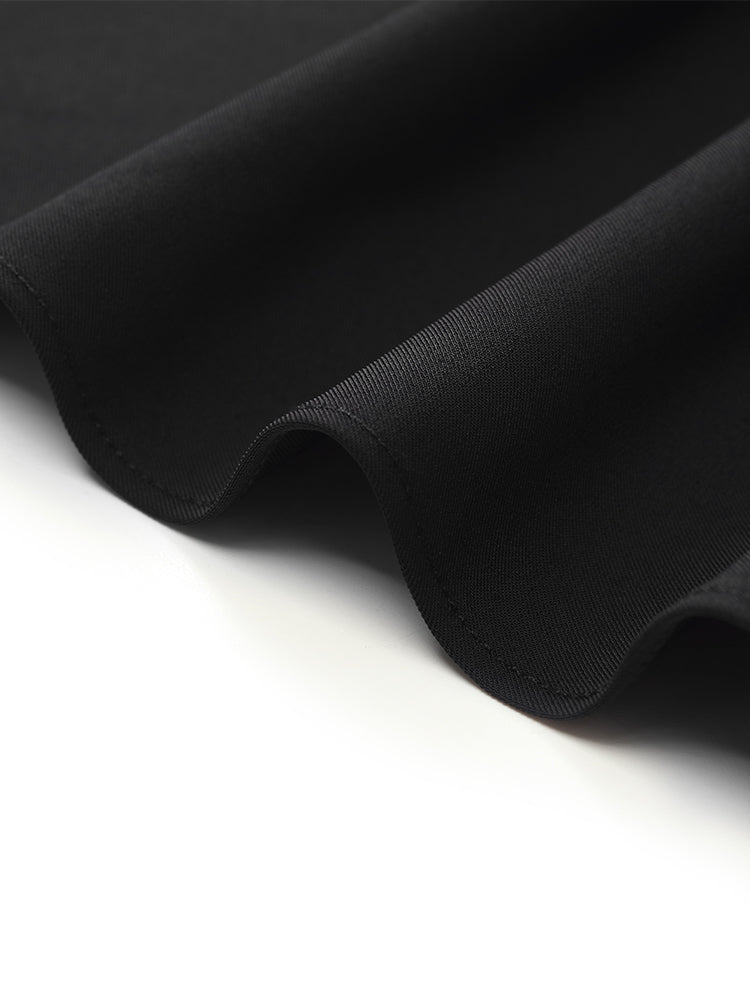 V-Neck Patchwork Pleated Women Mini Dress