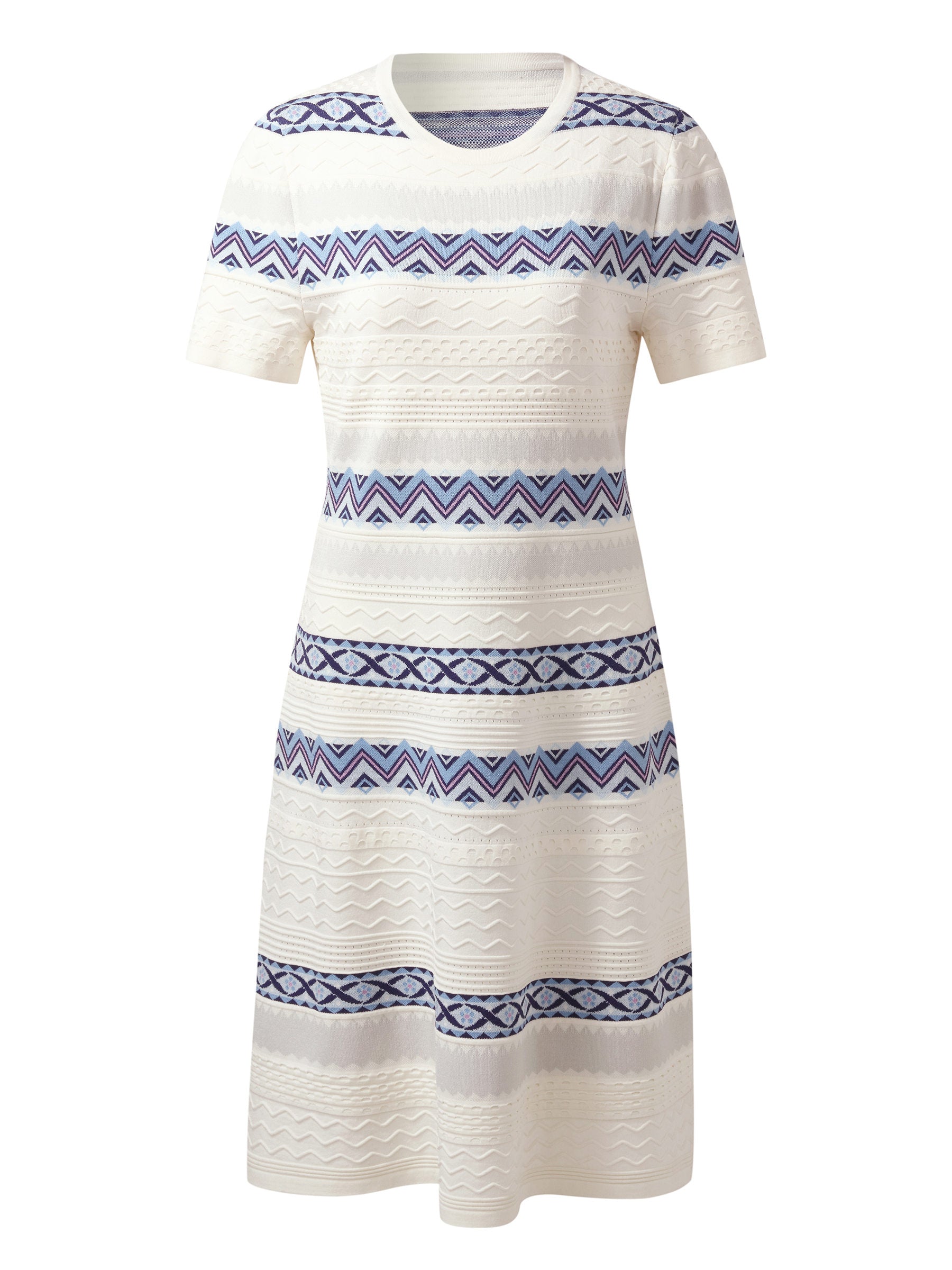 Multicolored Jacquard Women Knit Mini Dress