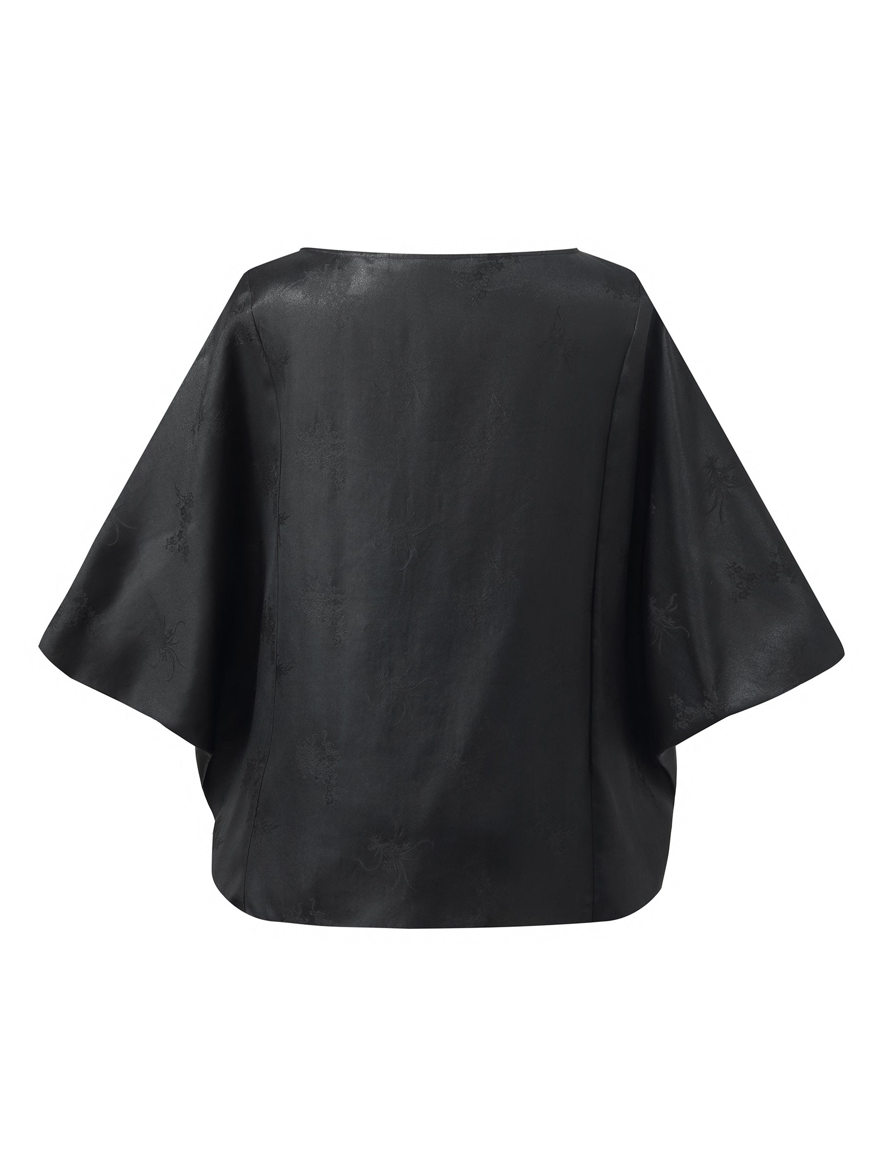19MM Xiang Yun Silk Jacquard Boat Neck Women Cape Blouse
