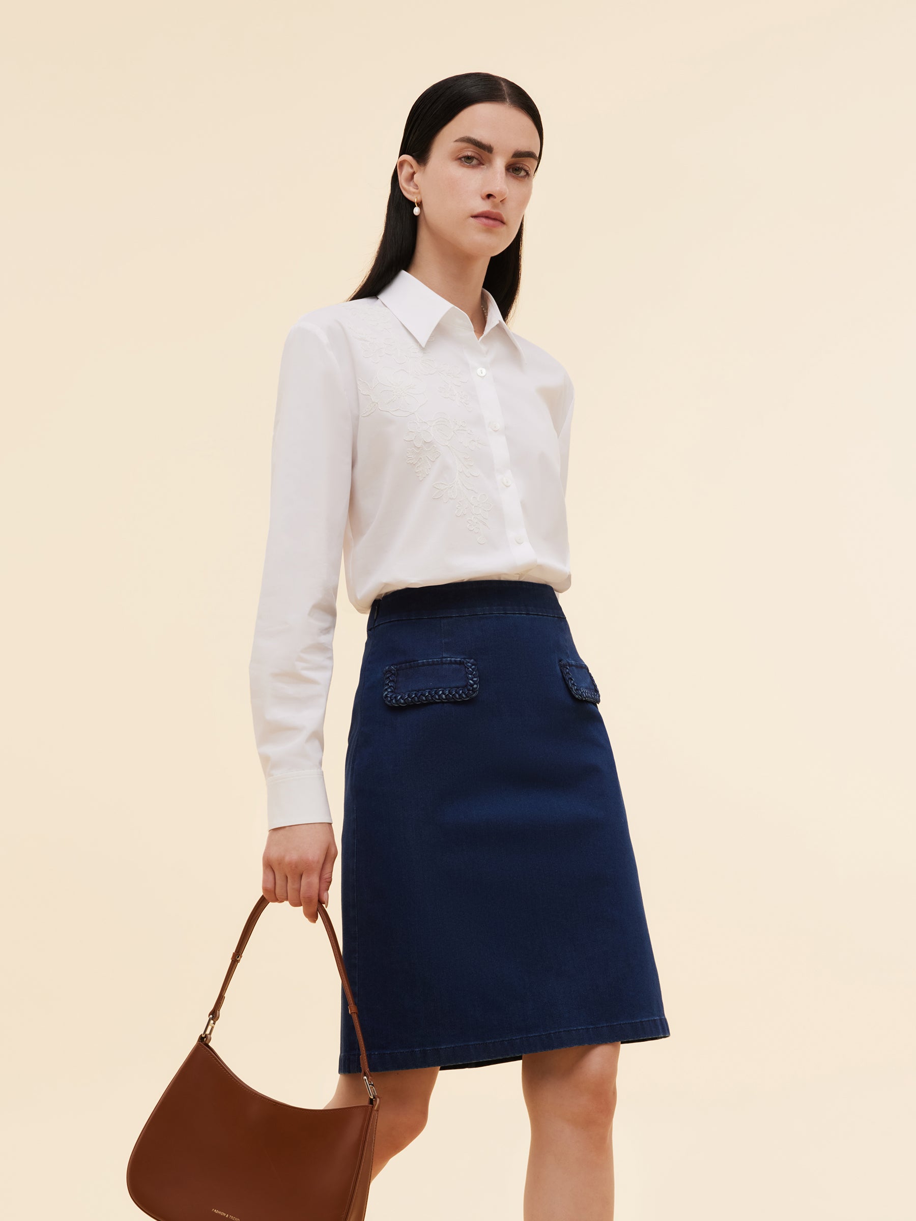 Embroidered Women Long Sleeve Shirt