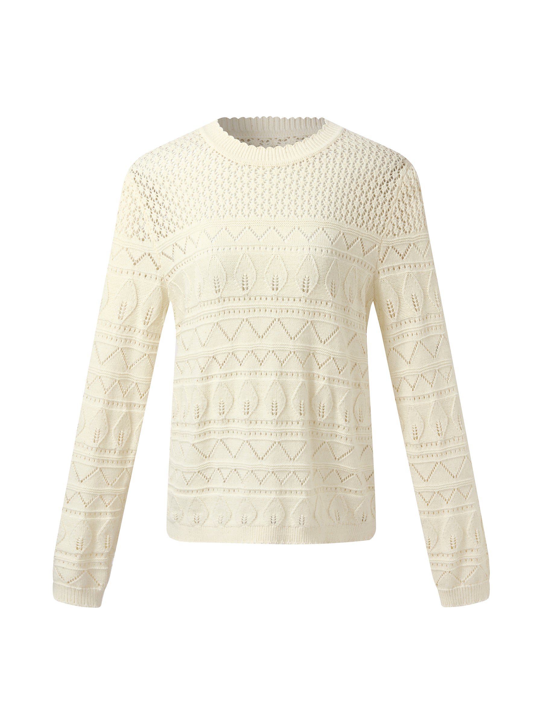 Cotton Sequins Women Open-Knit Top