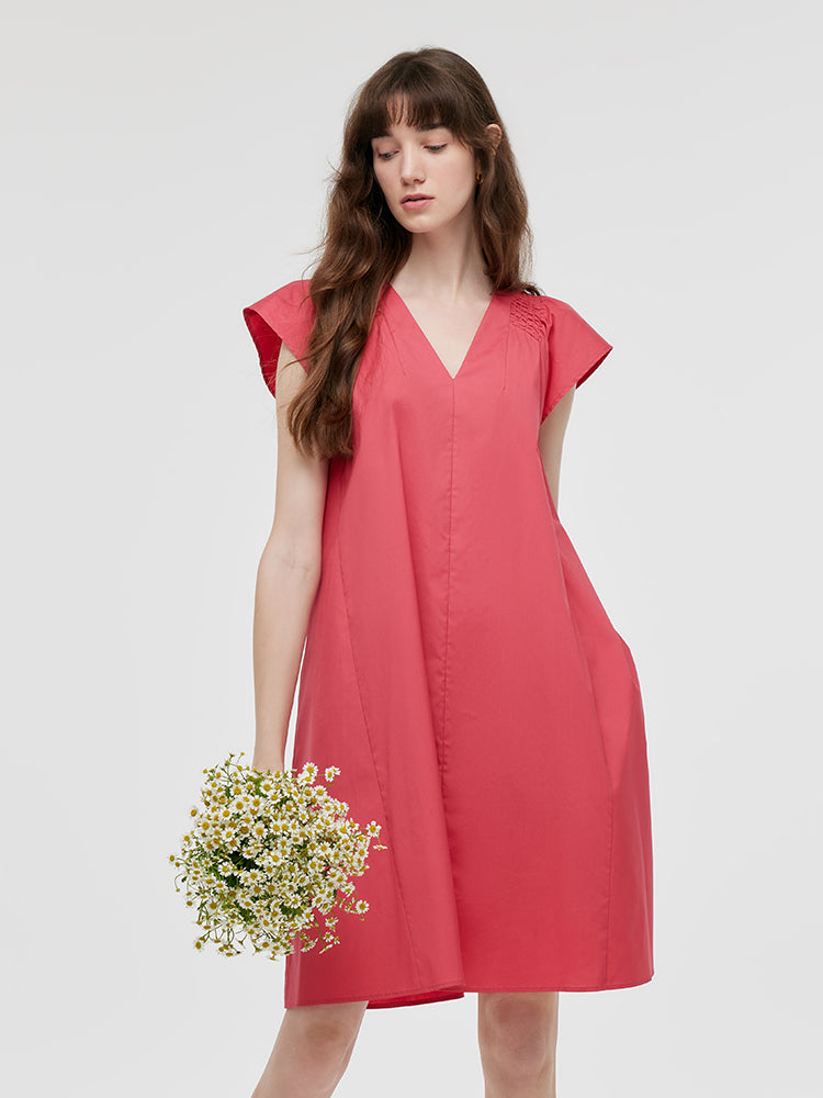 V-Neck Women Mini Dress