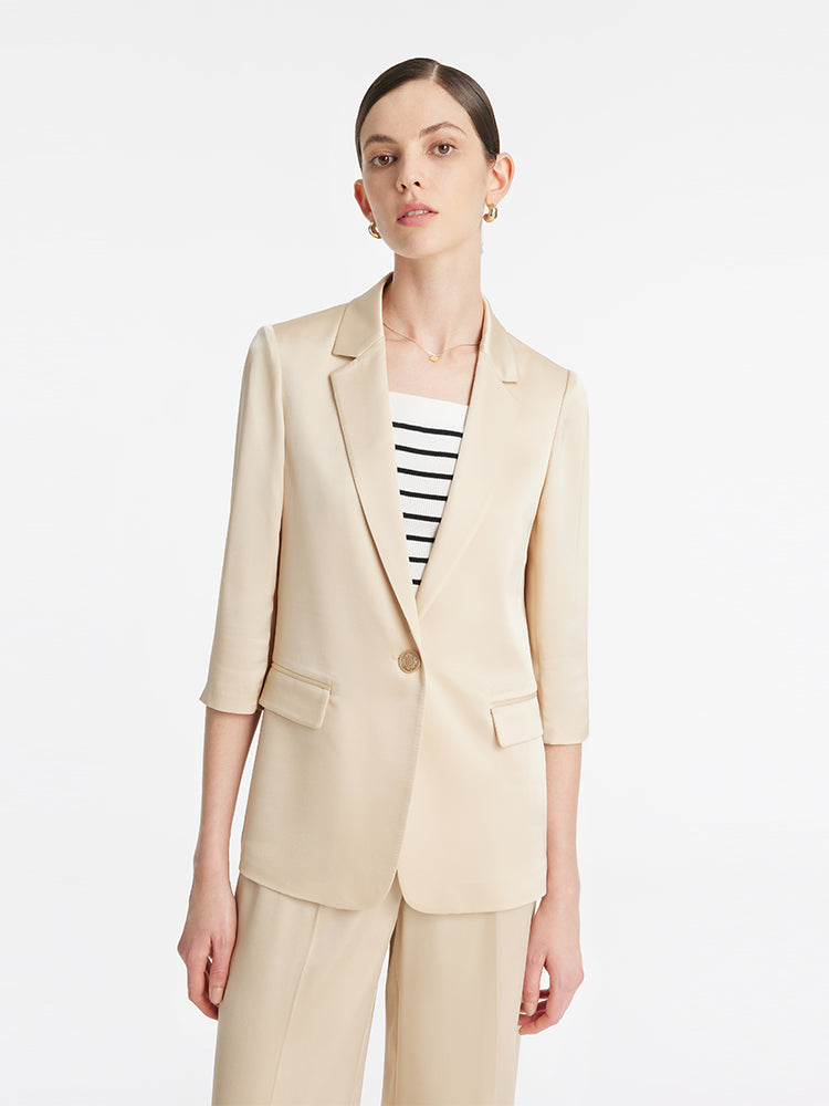 Acetate One Button Women Blazer