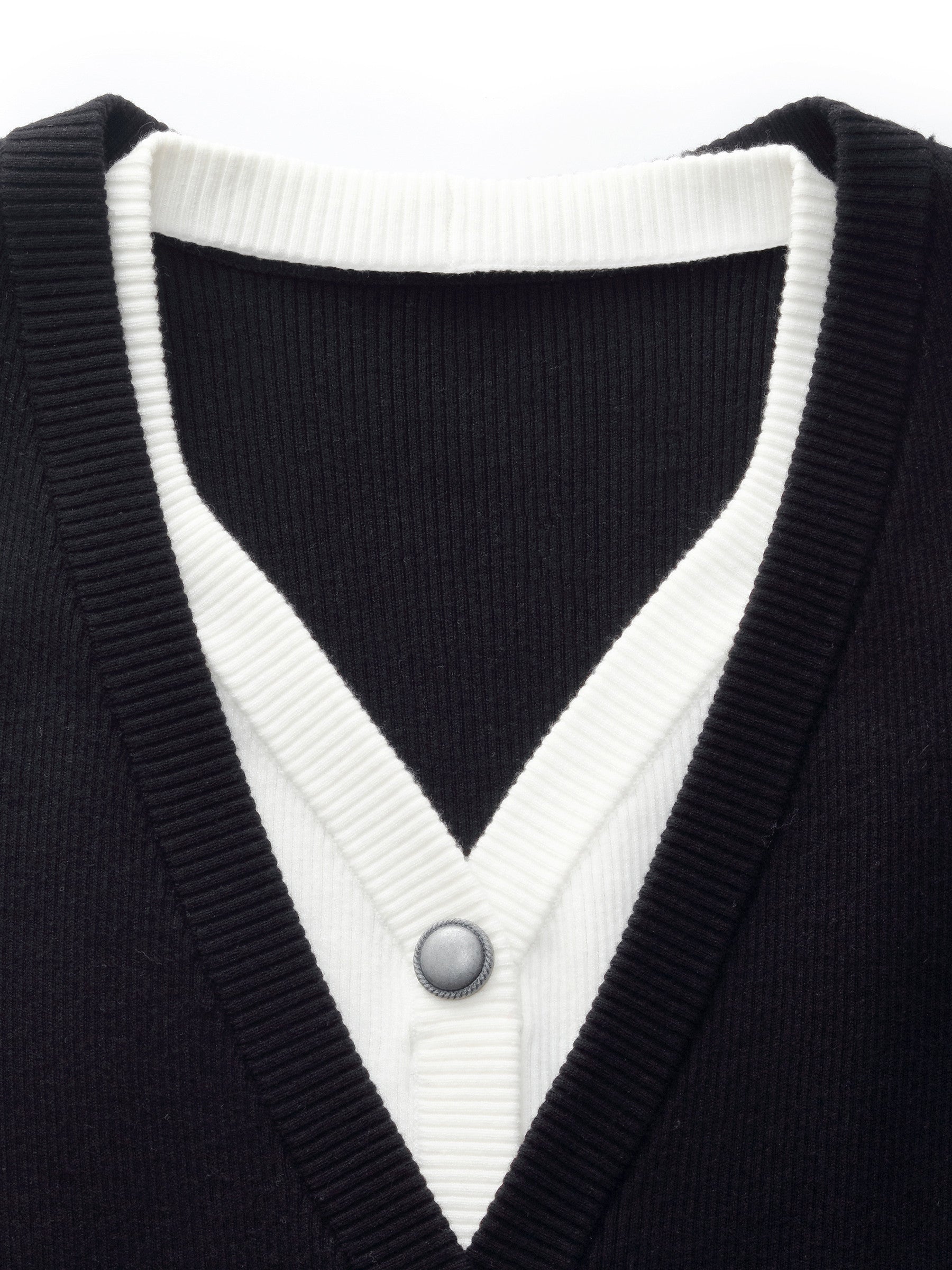 Lyocell Blend Faux Two-Piece Women Knit Top