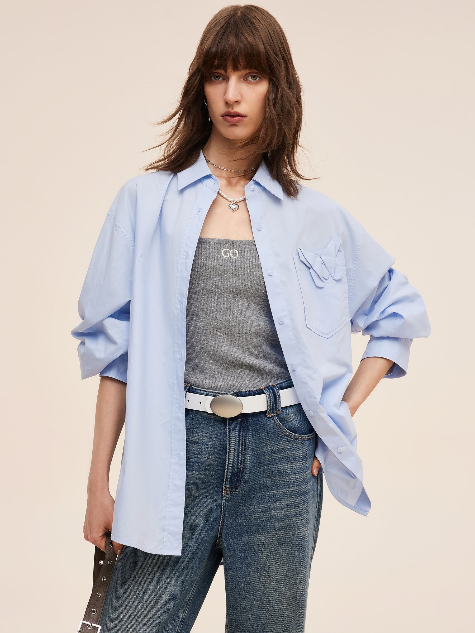 100% Cotton 3D Butterfly Women Loose Fit Shirt