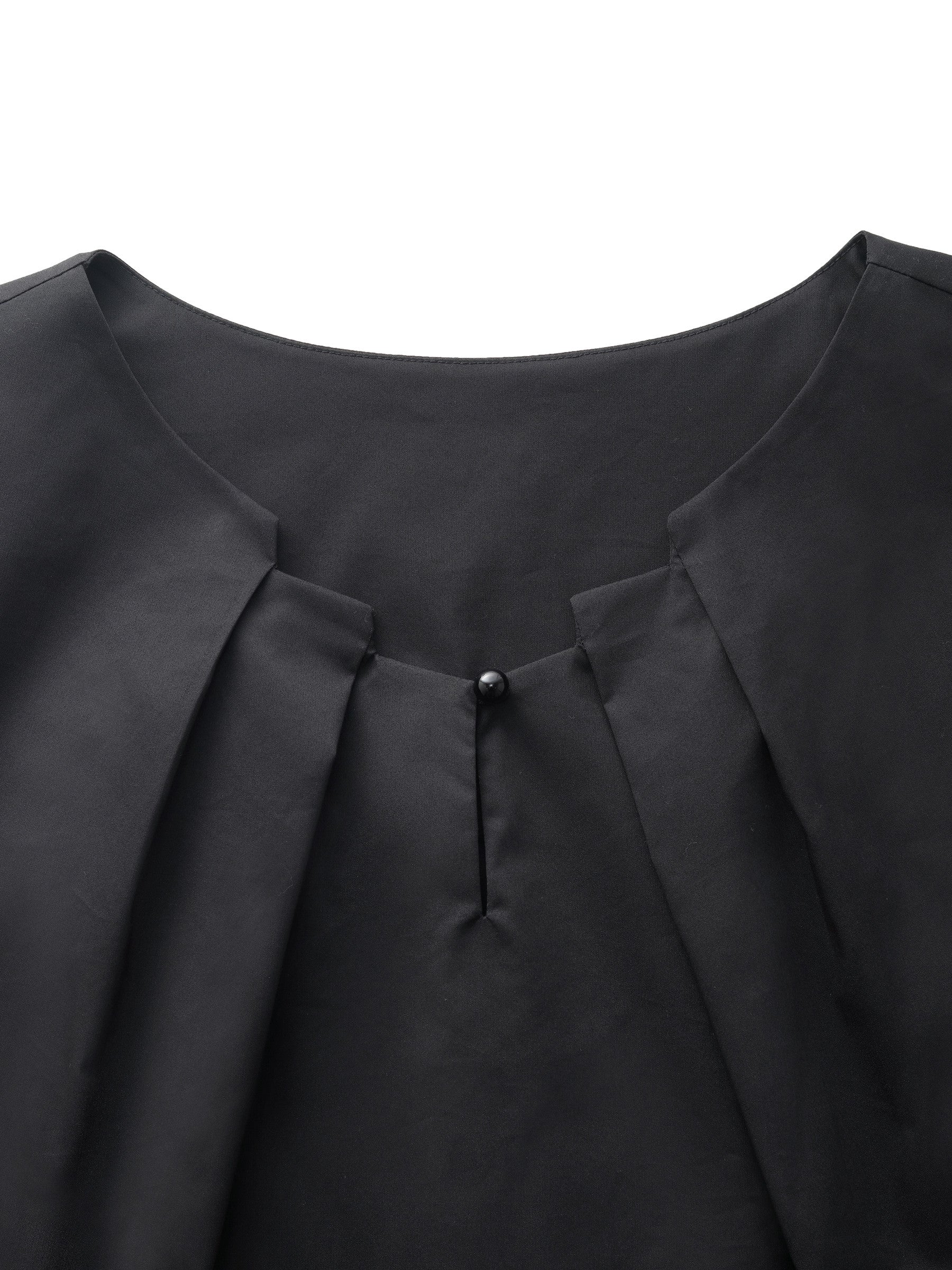 Pleated Neck Women Side Slit Top