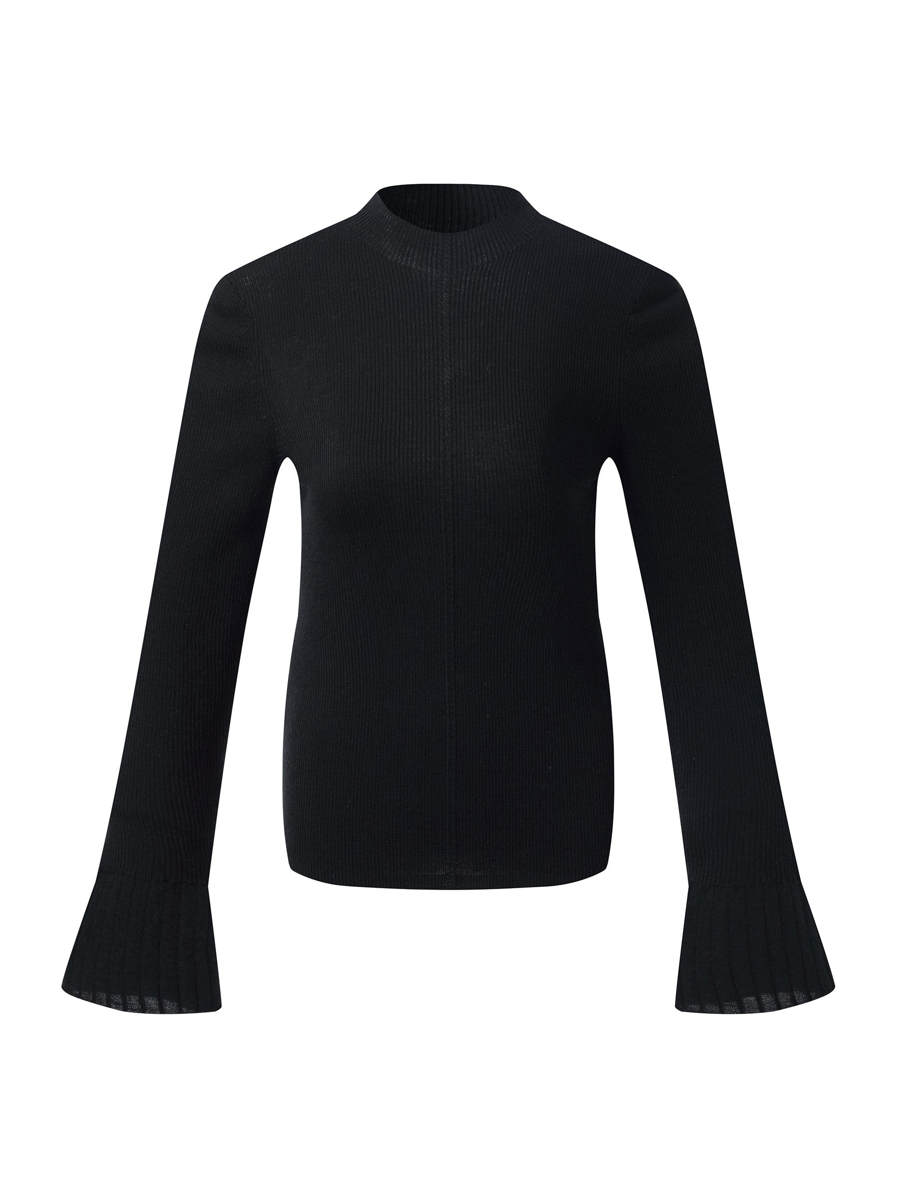 100% Machine Washable Wool Mock Neck Women Knit Top