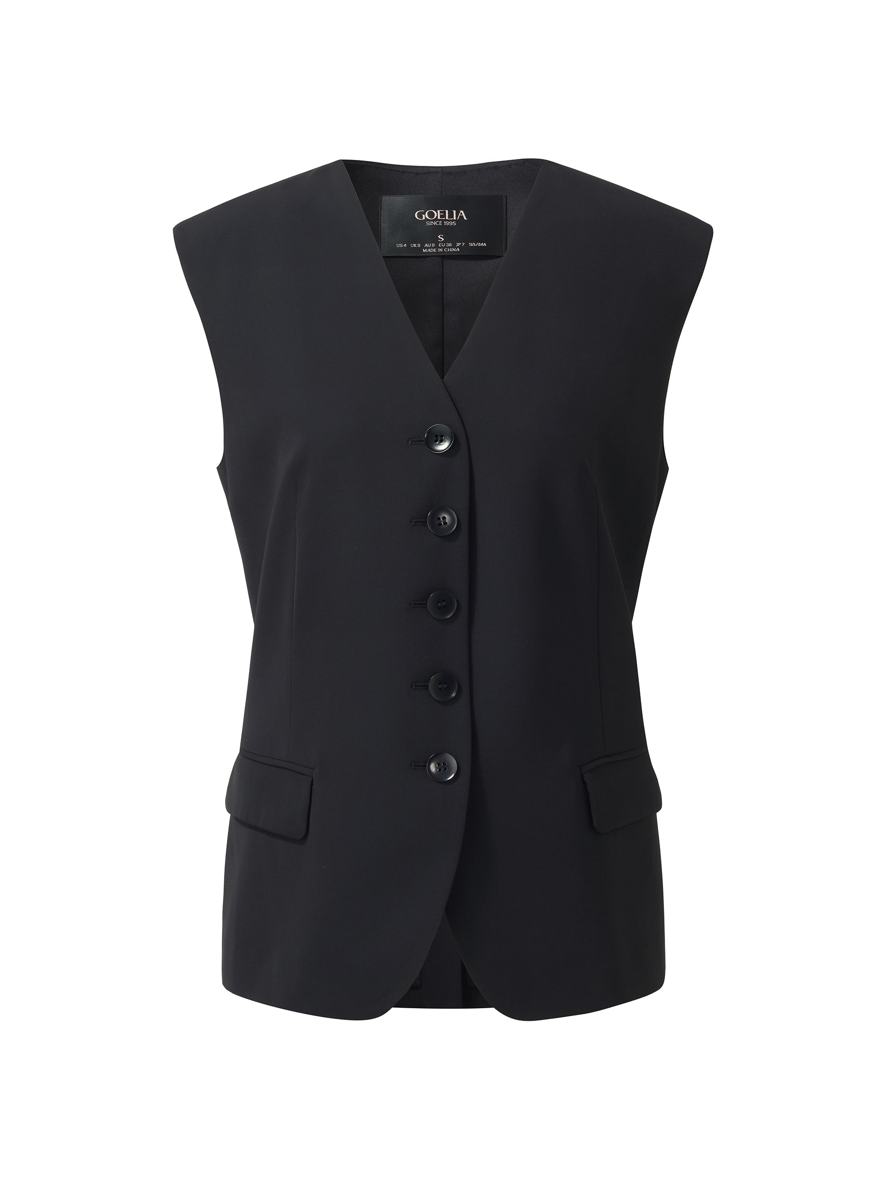 Stretch V-Neck Women Single-Breasted Vest