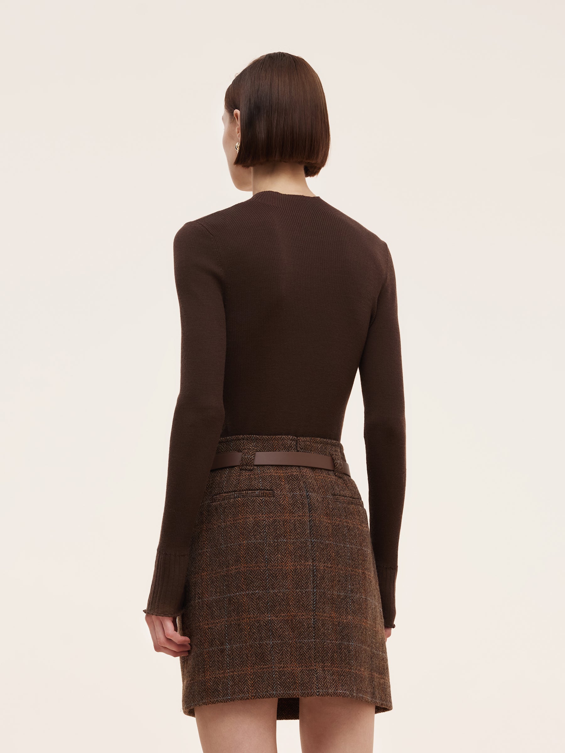 100% Machine Washable Wool Mock Neck Women Knit Top