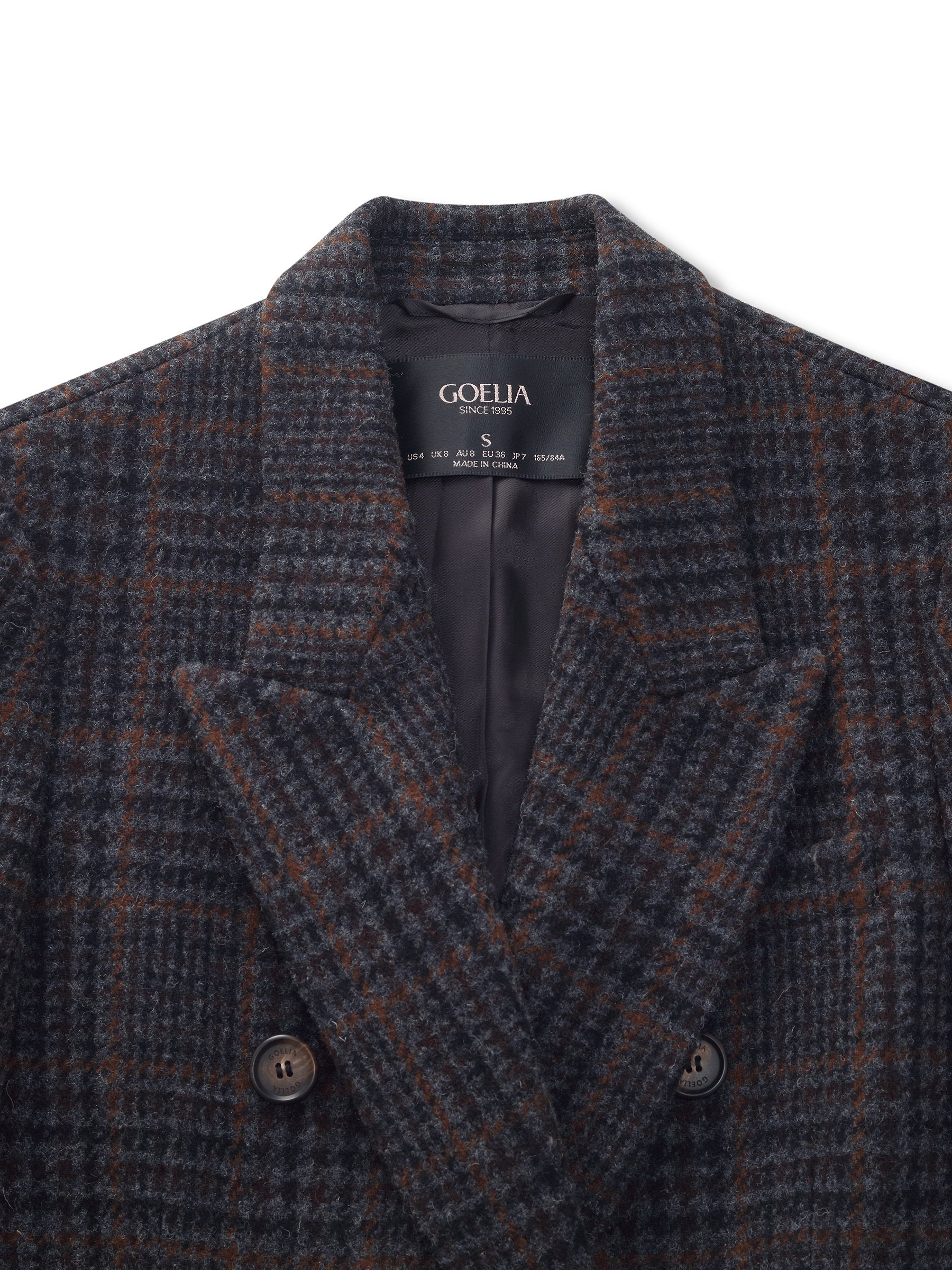 100% Wool Plaid Notched Collar Unisex Blazer