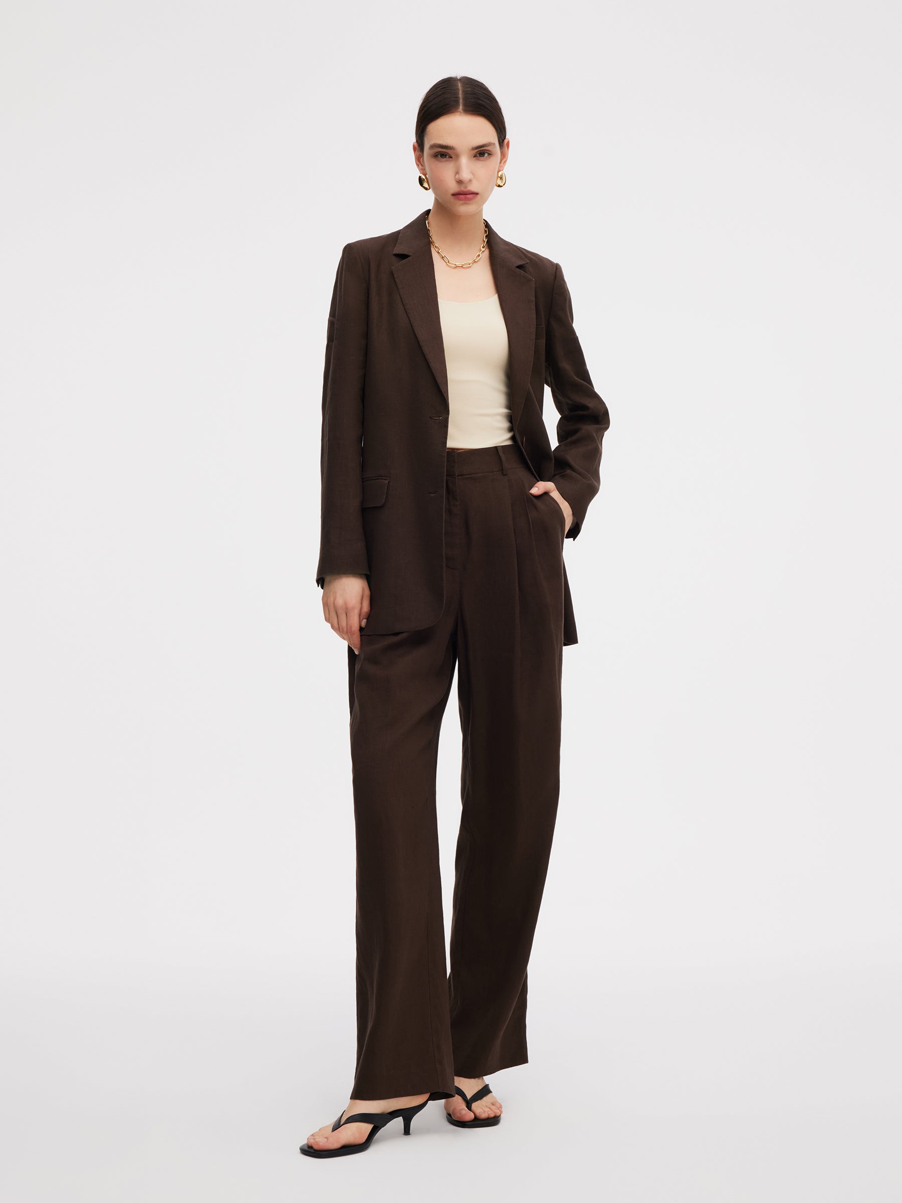 100% Linen Women Loose Fit Blazer