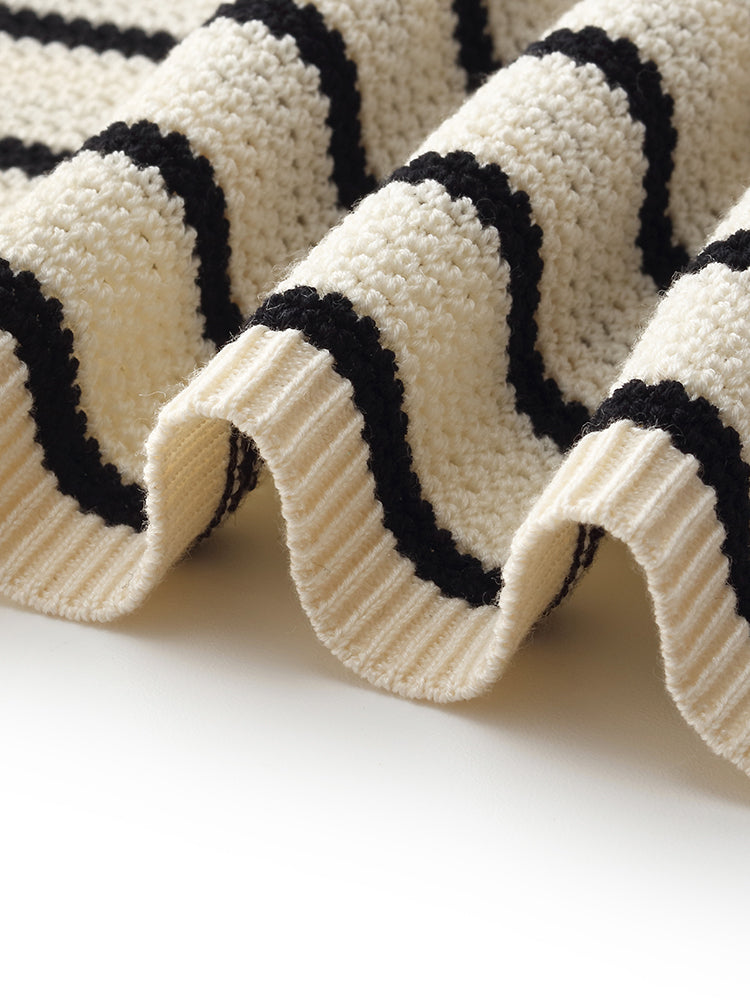 Tencel Blend Stripe Women Knit Top