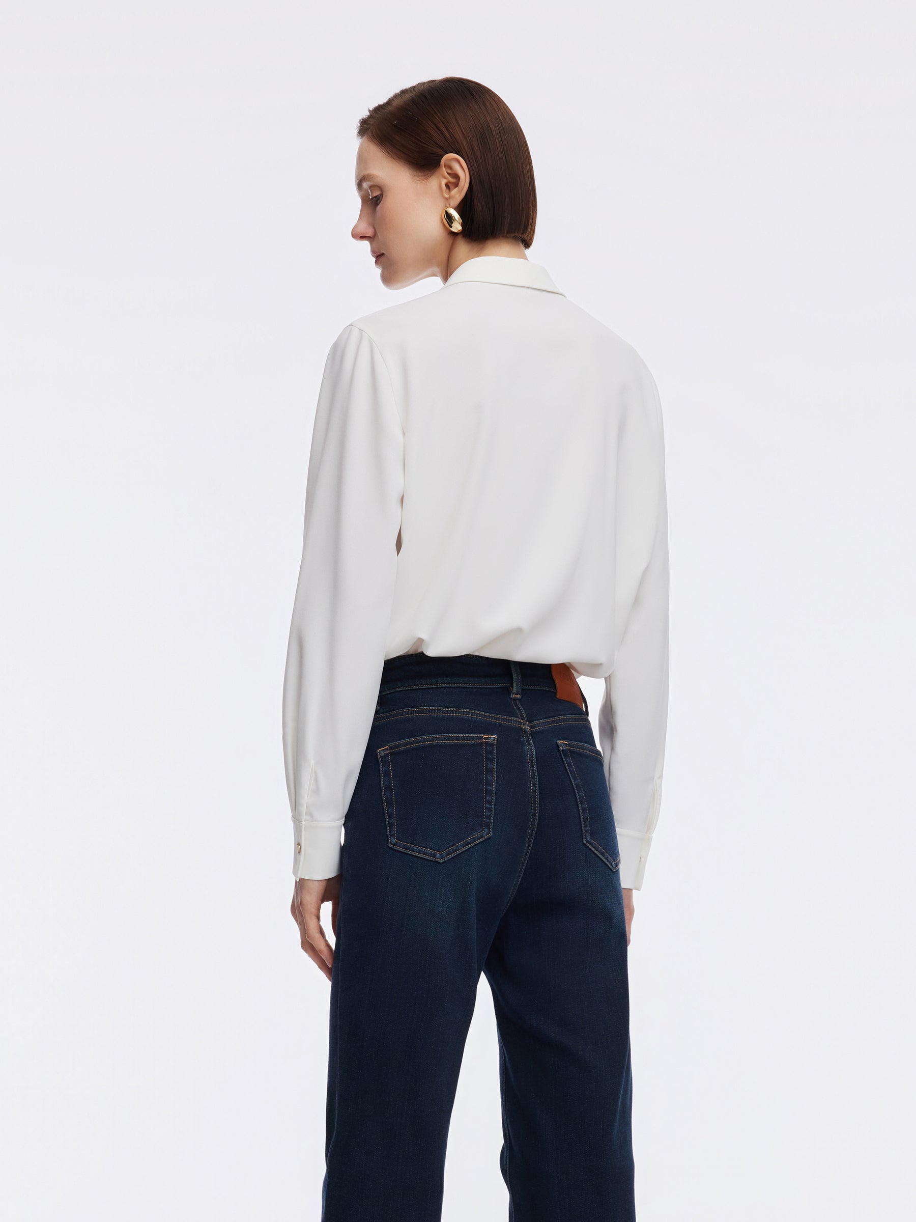 H-Line Metal Button Women Shirt