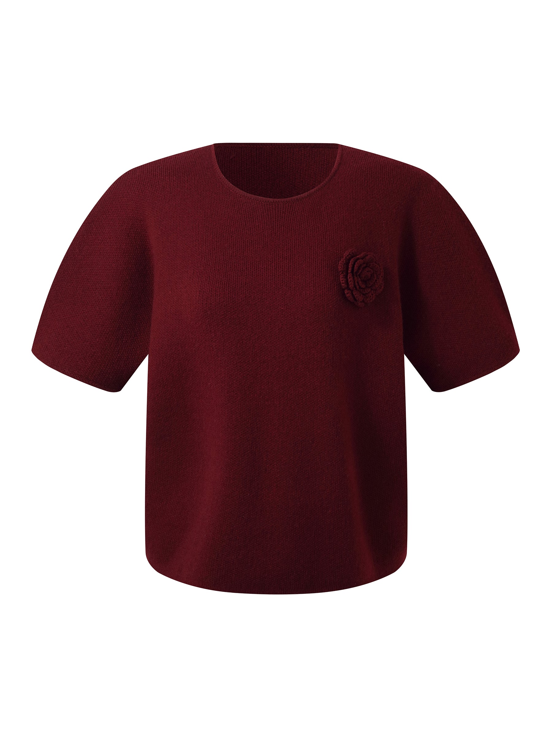 Wool Blend Women Knit Top With Detachable Brooch