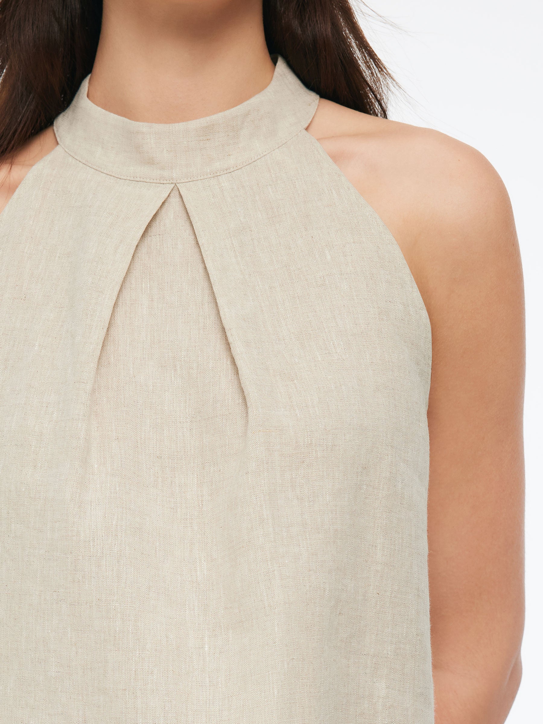 100% Linen Women Halter Tank Top