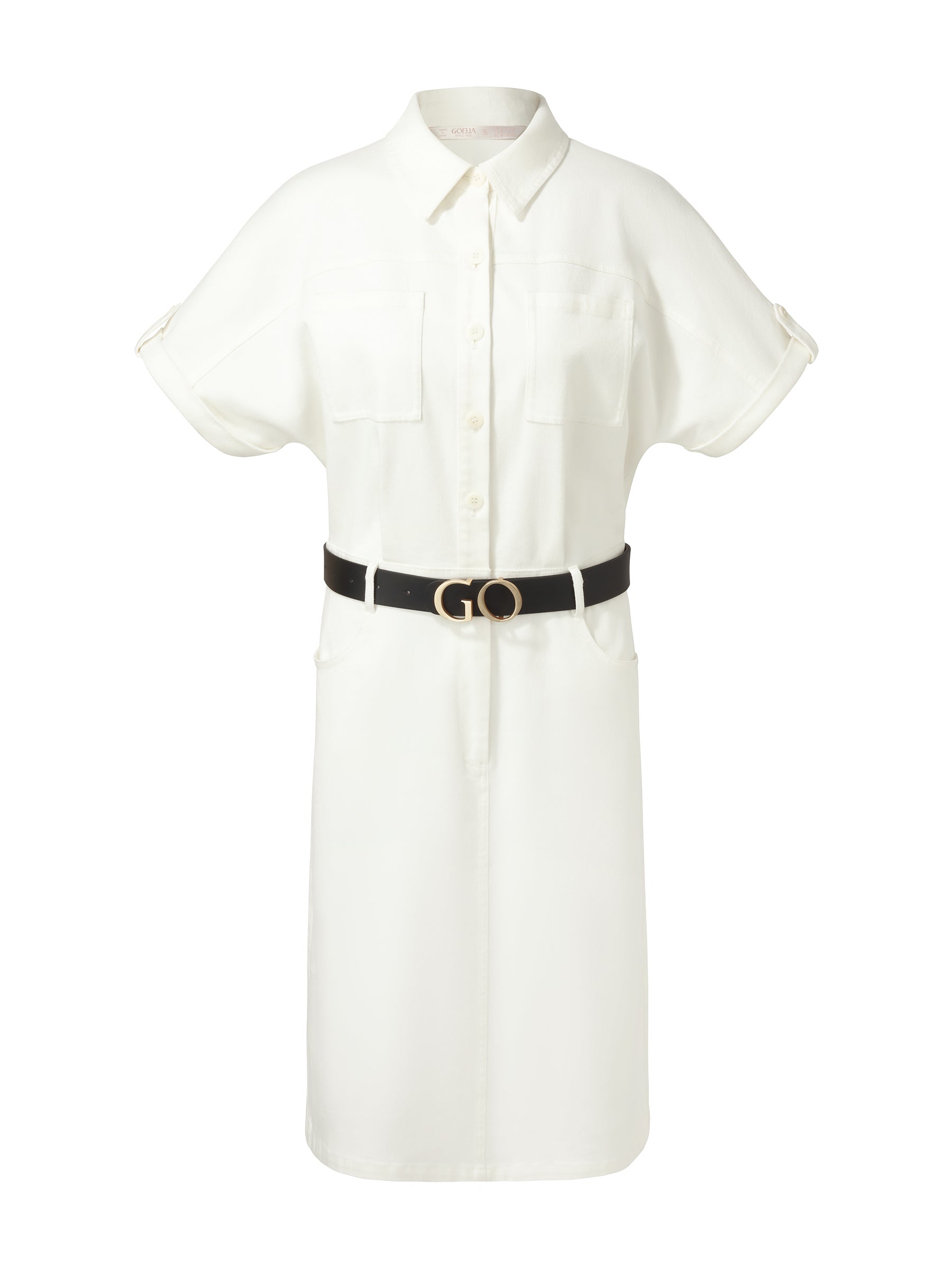 Denim Women Mini Dress With GO Letter Leather Belt